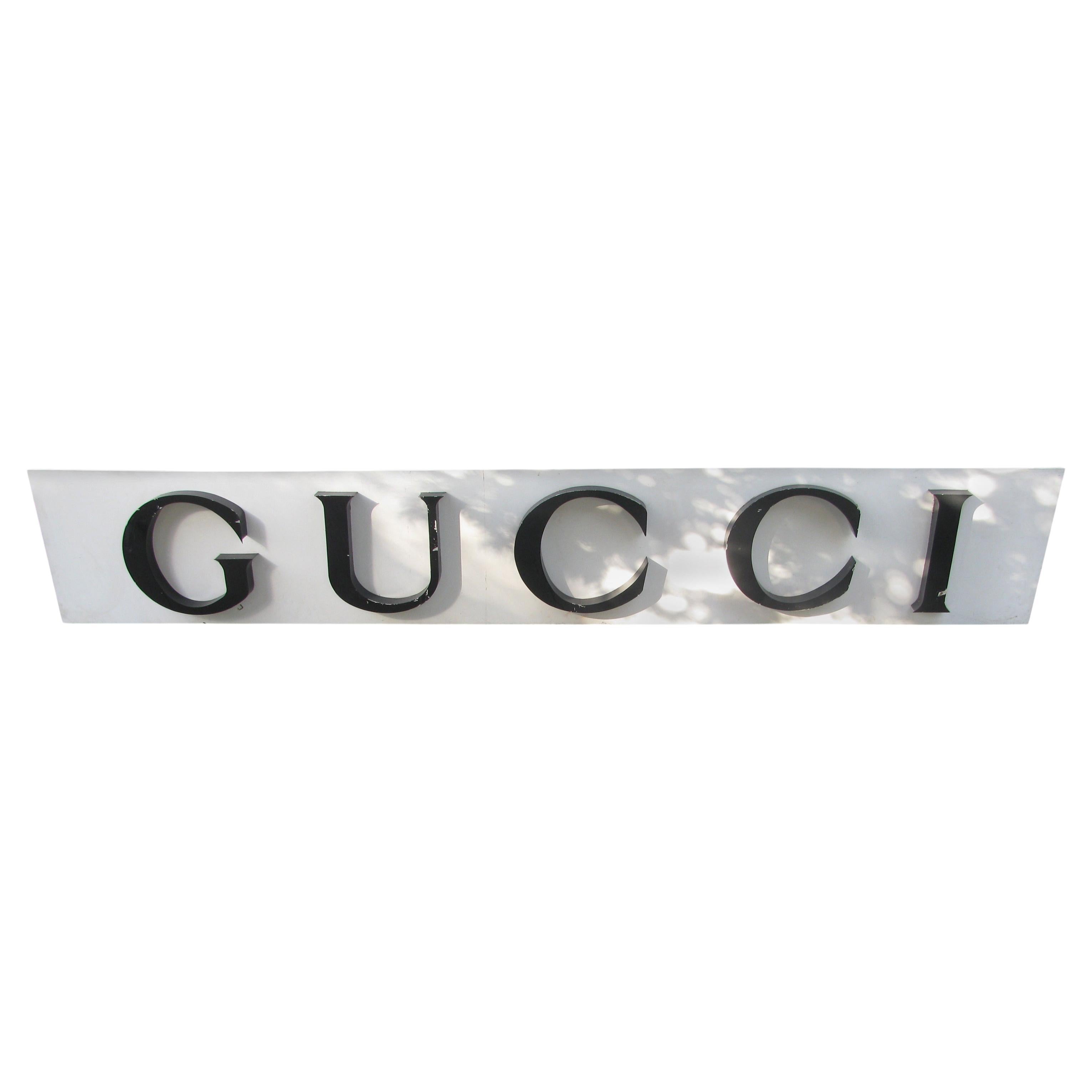 Mid Century Gucci Marquee Store Sign from a NYC Building Meat Packing District 