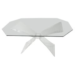 Mid-Century Modern Lucite Butterfly Dining Table Attributed to Lion in Frost