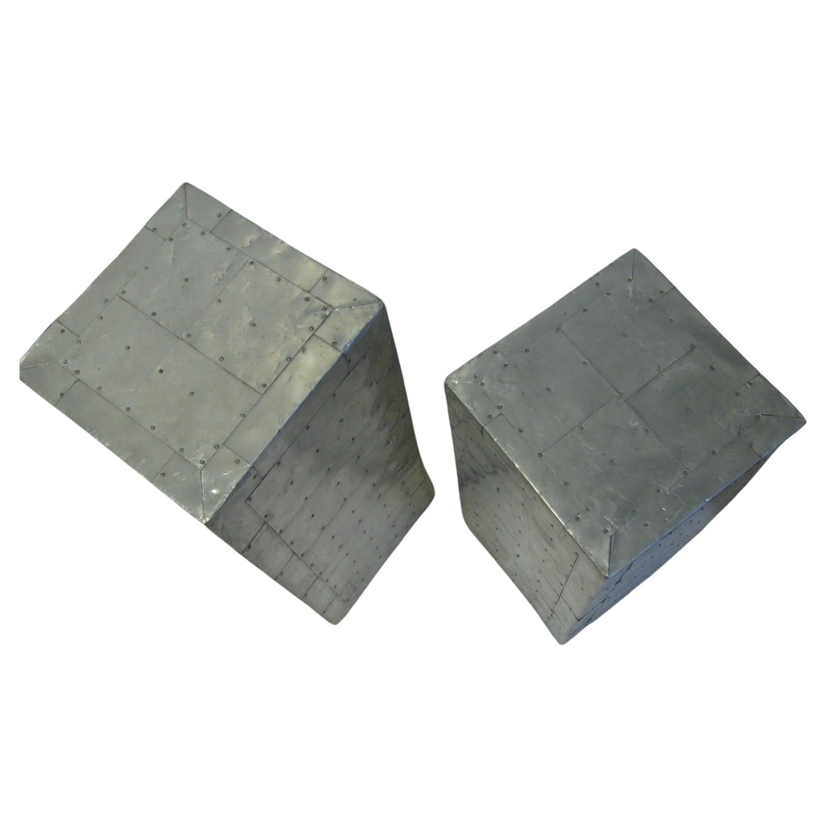 Pair of Mid Century Aluminum Industrial Pedestals For Sale 1
