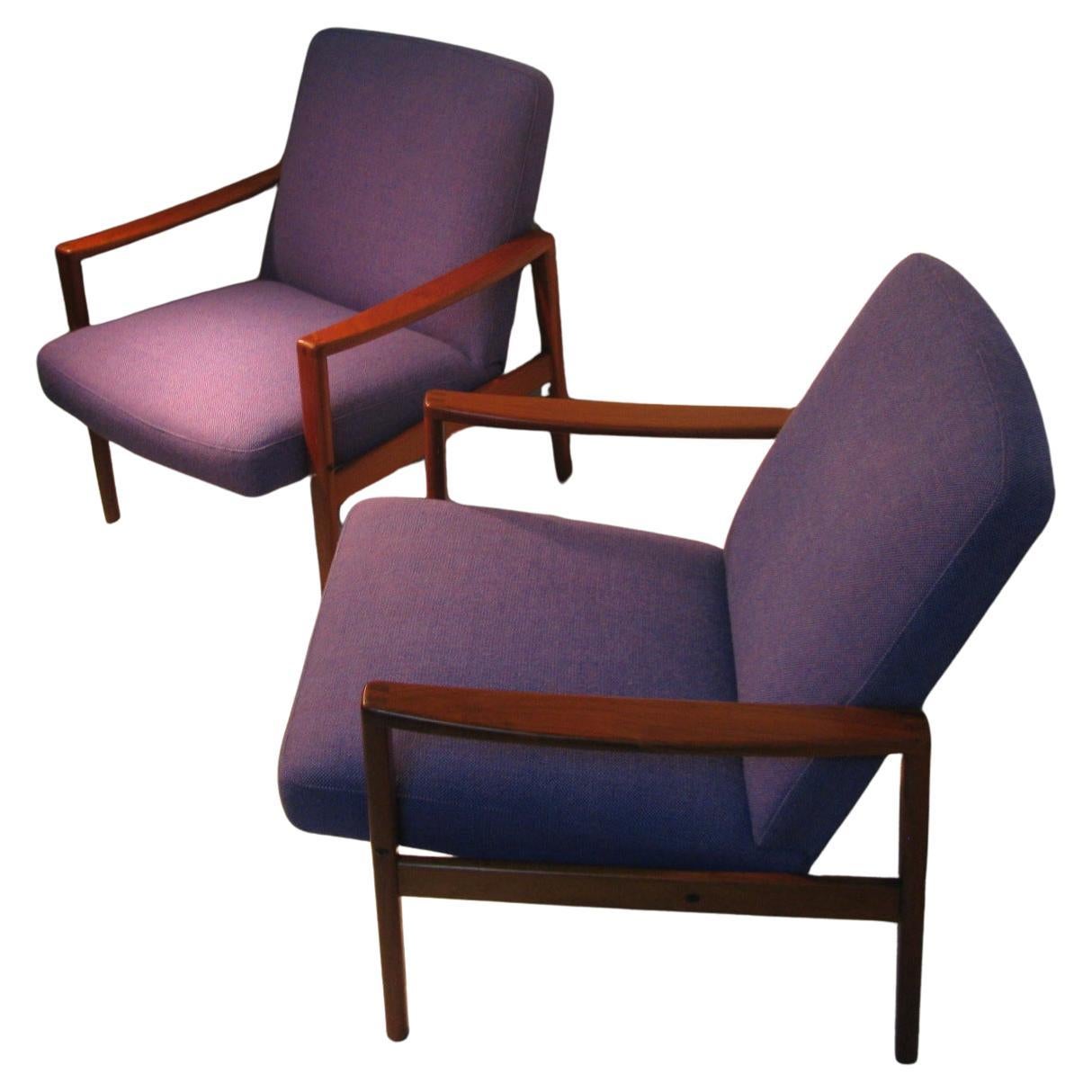 Pair of Mid Century Scandinavian Modern Lounge Chairs Ulferts Sweden