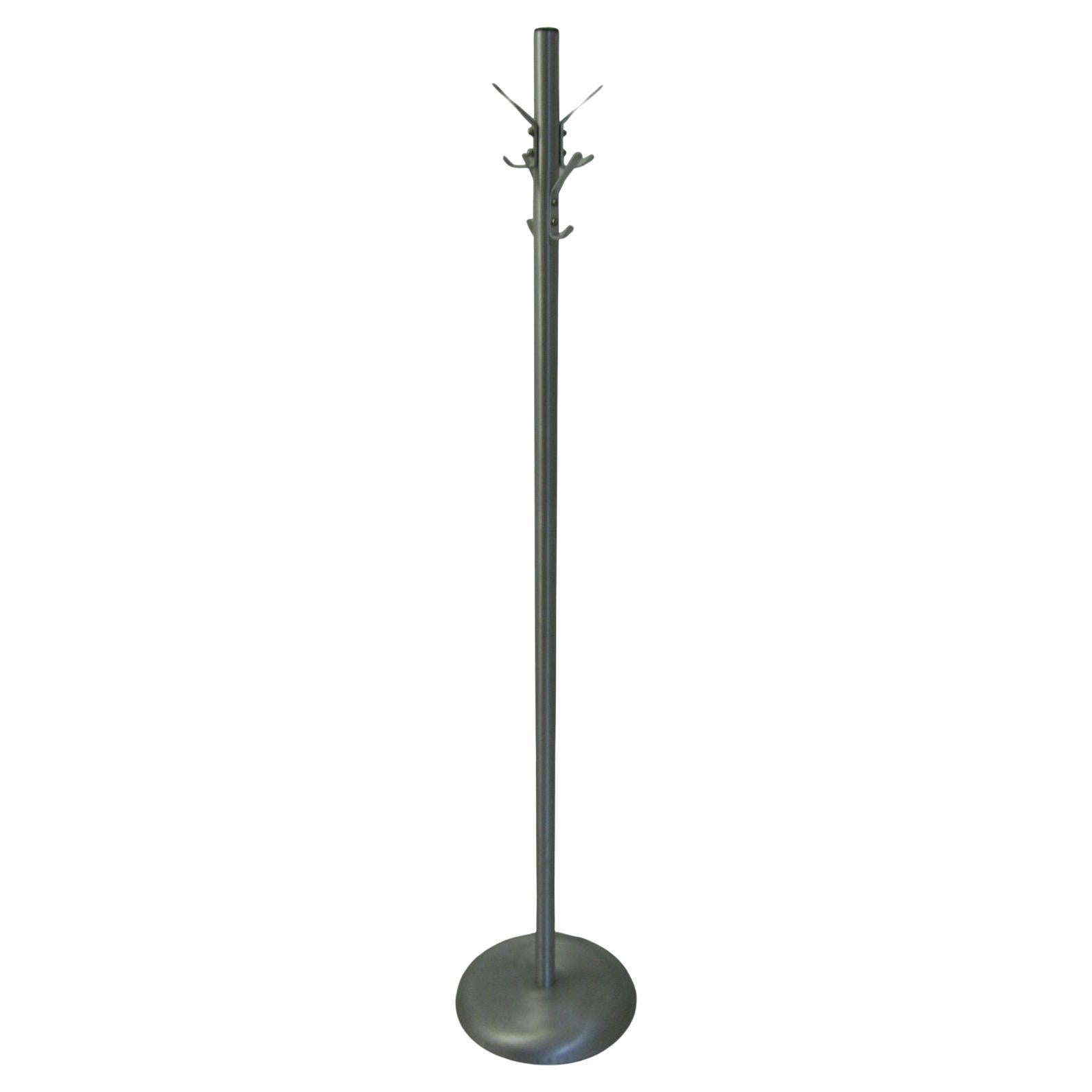 Mid Century Modern Industrial Aluminum Coat and Hat Rack For Sale