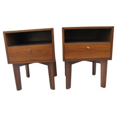 Vintage Mid-Century Modern  Custom Designed Solid Walnut Night Tables