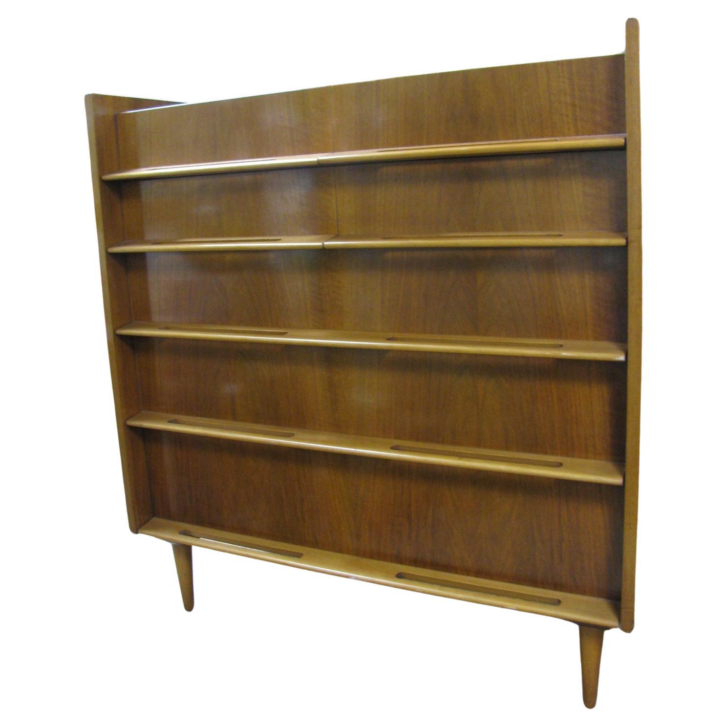 Edmond Spence Mid-Century Modern Walnut and Birch Tall Dresser Made in Sweden In Good Condition For Sale In Port Jervis, NY