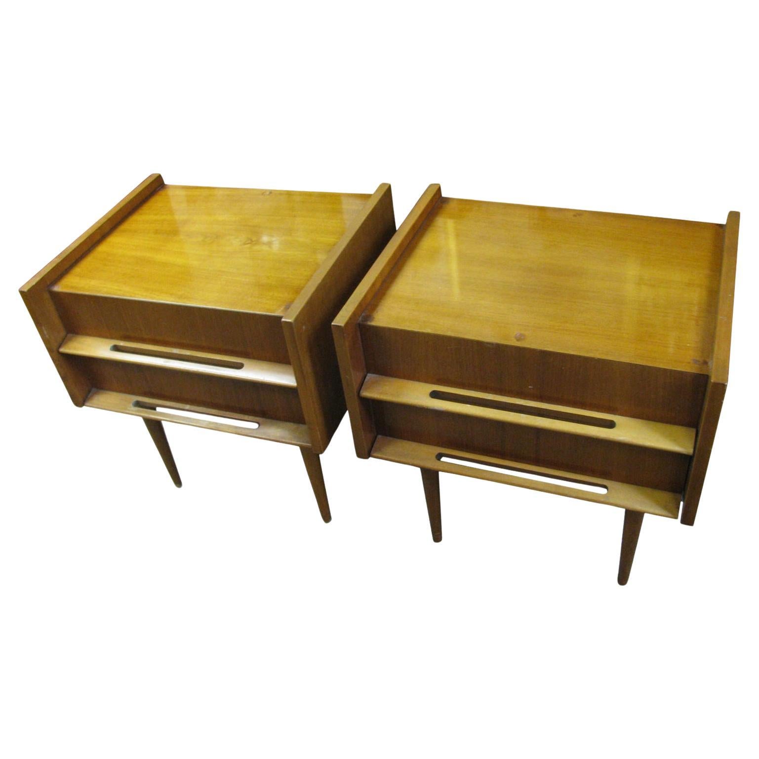 Pair of Edmond Spence Mid-Century Modern Night Tables, Made in Sweden In Good Condition For Sale In Port Jervis, NY
