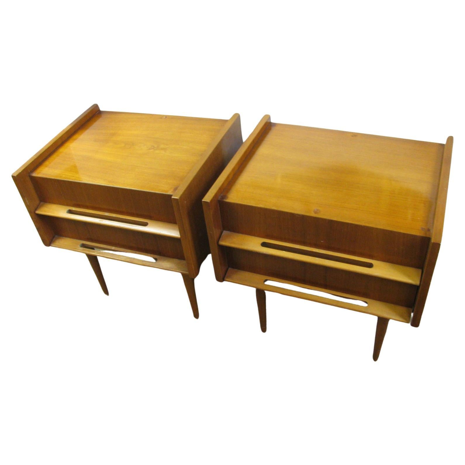 Swedish Pair of Edmond Spence Mid-Century Modern Night Tables, Made in Sweden For Sale