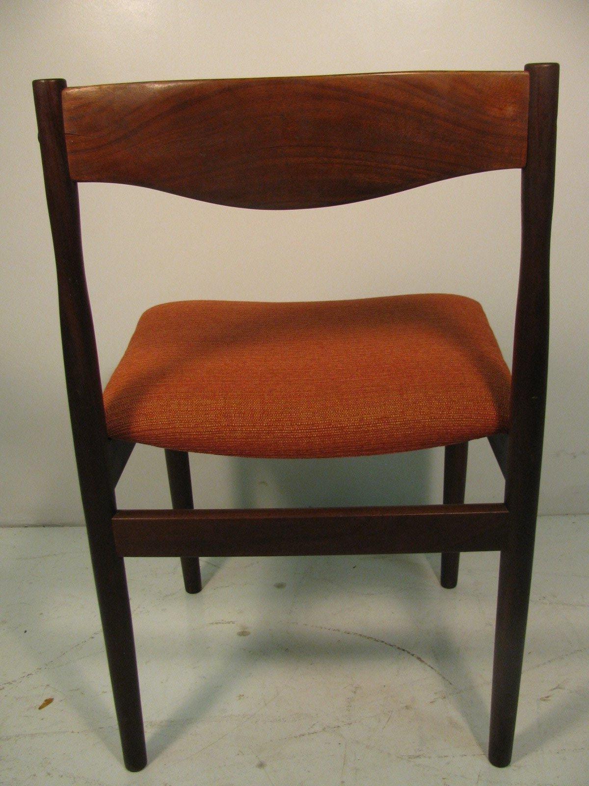 Set of Four Mid Century Danish Modern Poul Volther Teak Dining Chairs For Sale 4