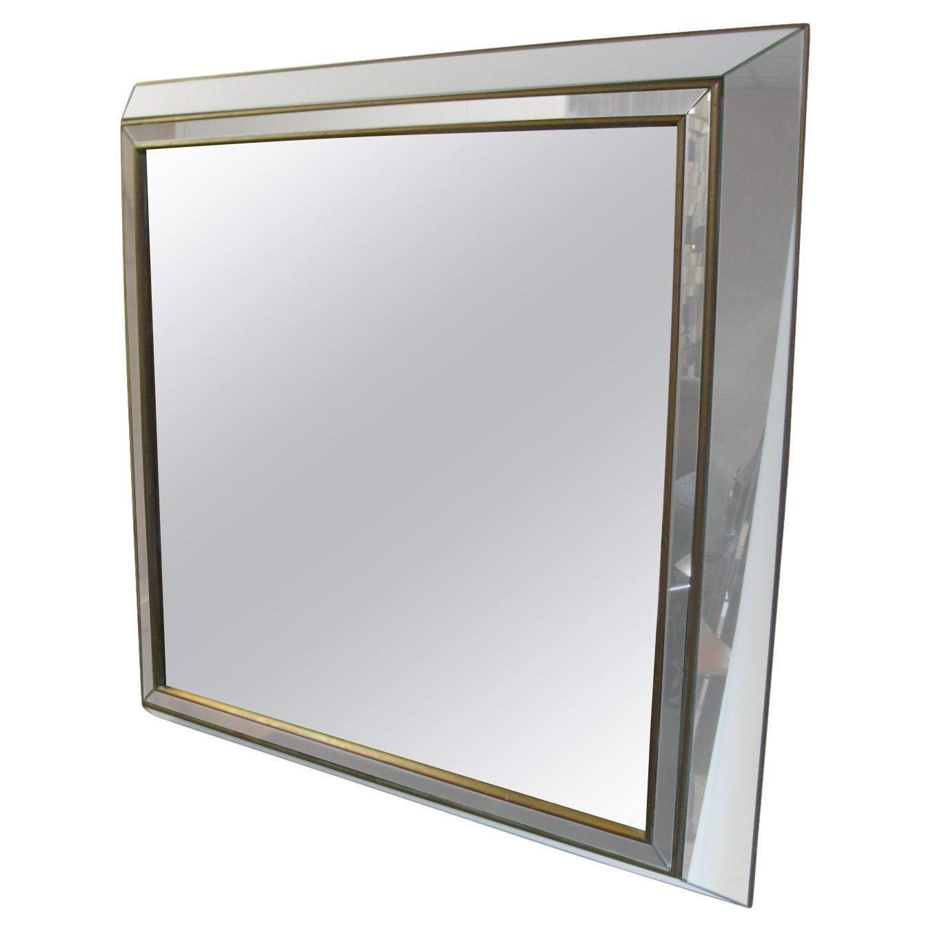 Mid Century French  C1940 Square Framed Mirror For Sale