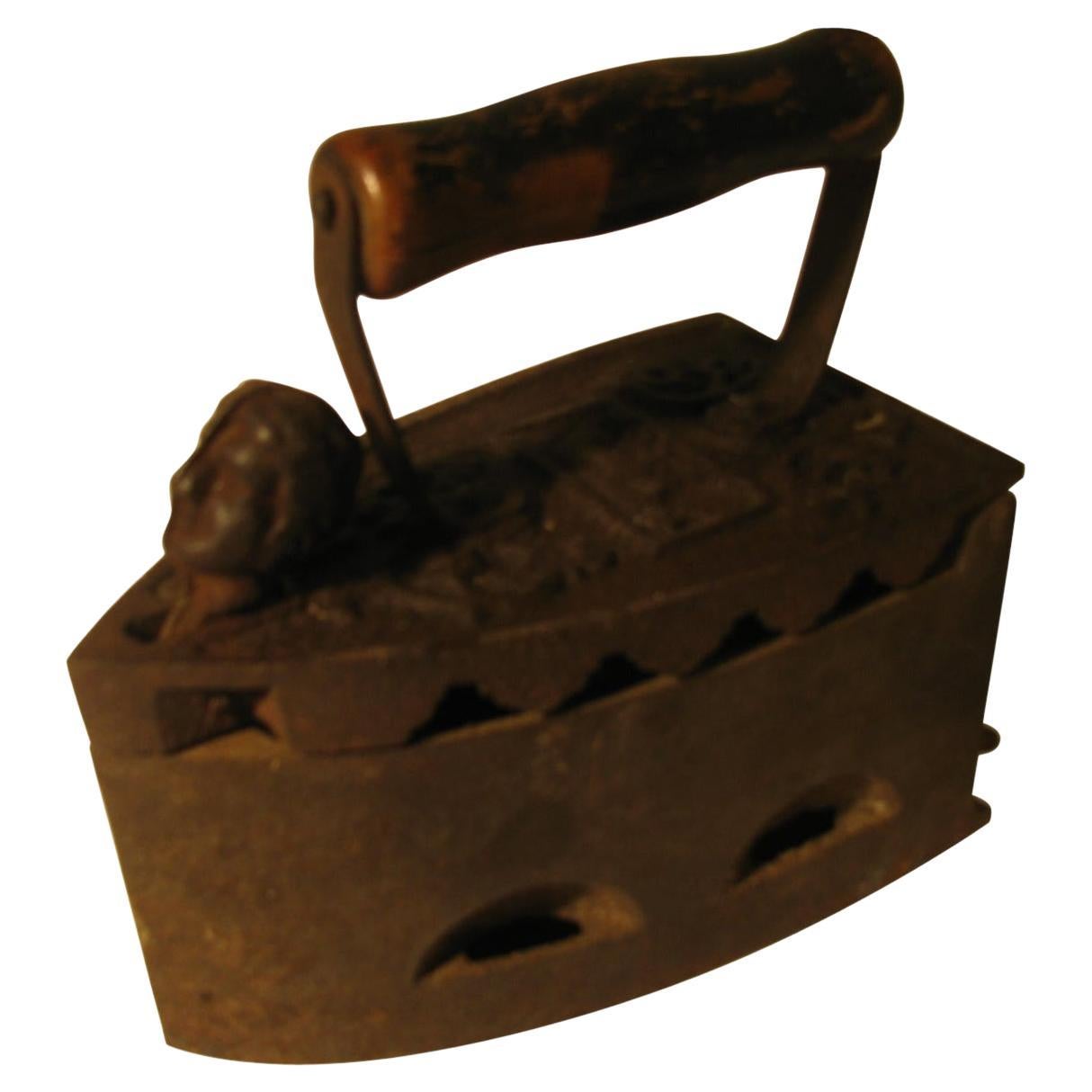 19th Century Italian Cast Iron Coal Powered Iron