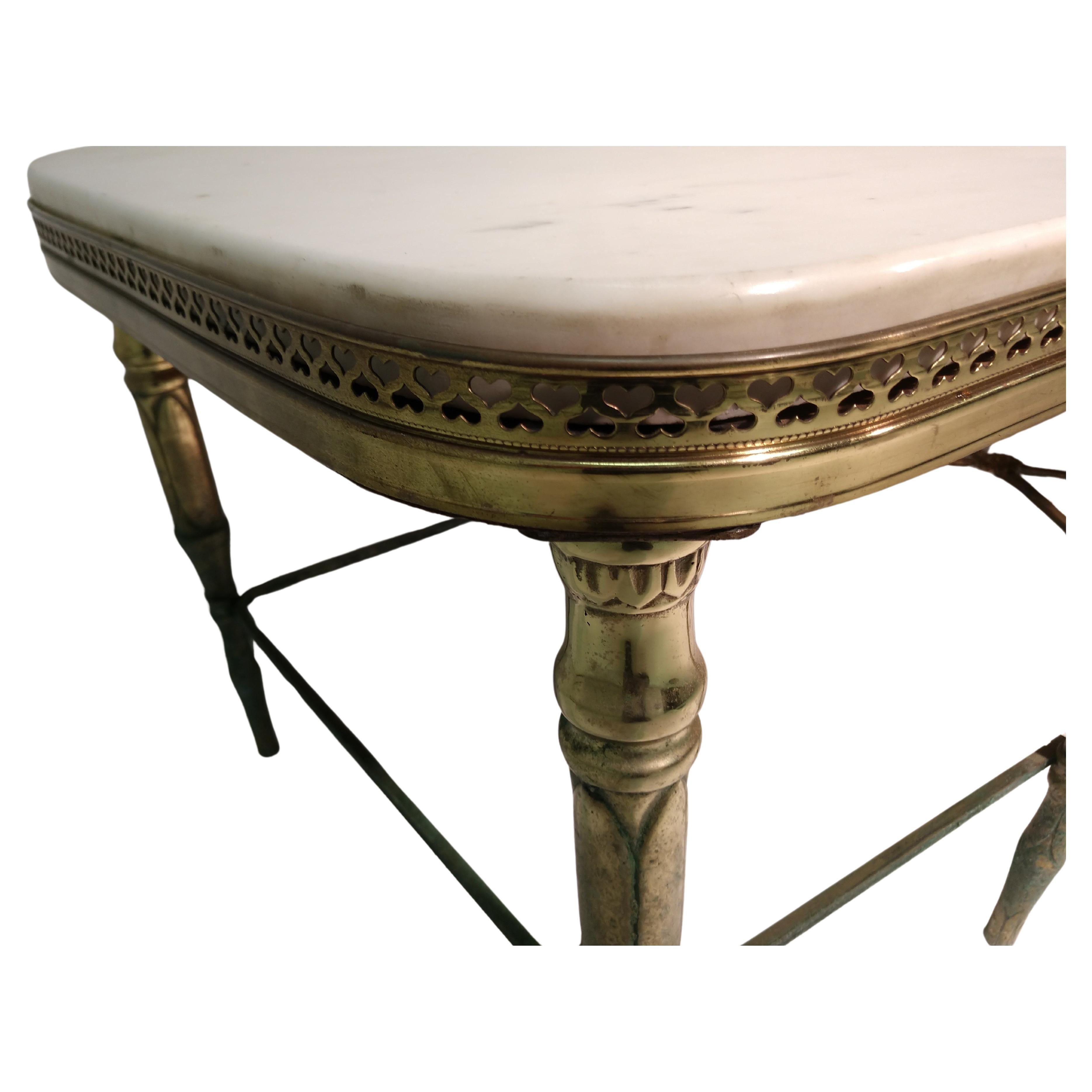 Three Piece Marble W/Brass Base French Neoclassical Cocktail Table In Good Condition For Sale In Port Jervis, NY