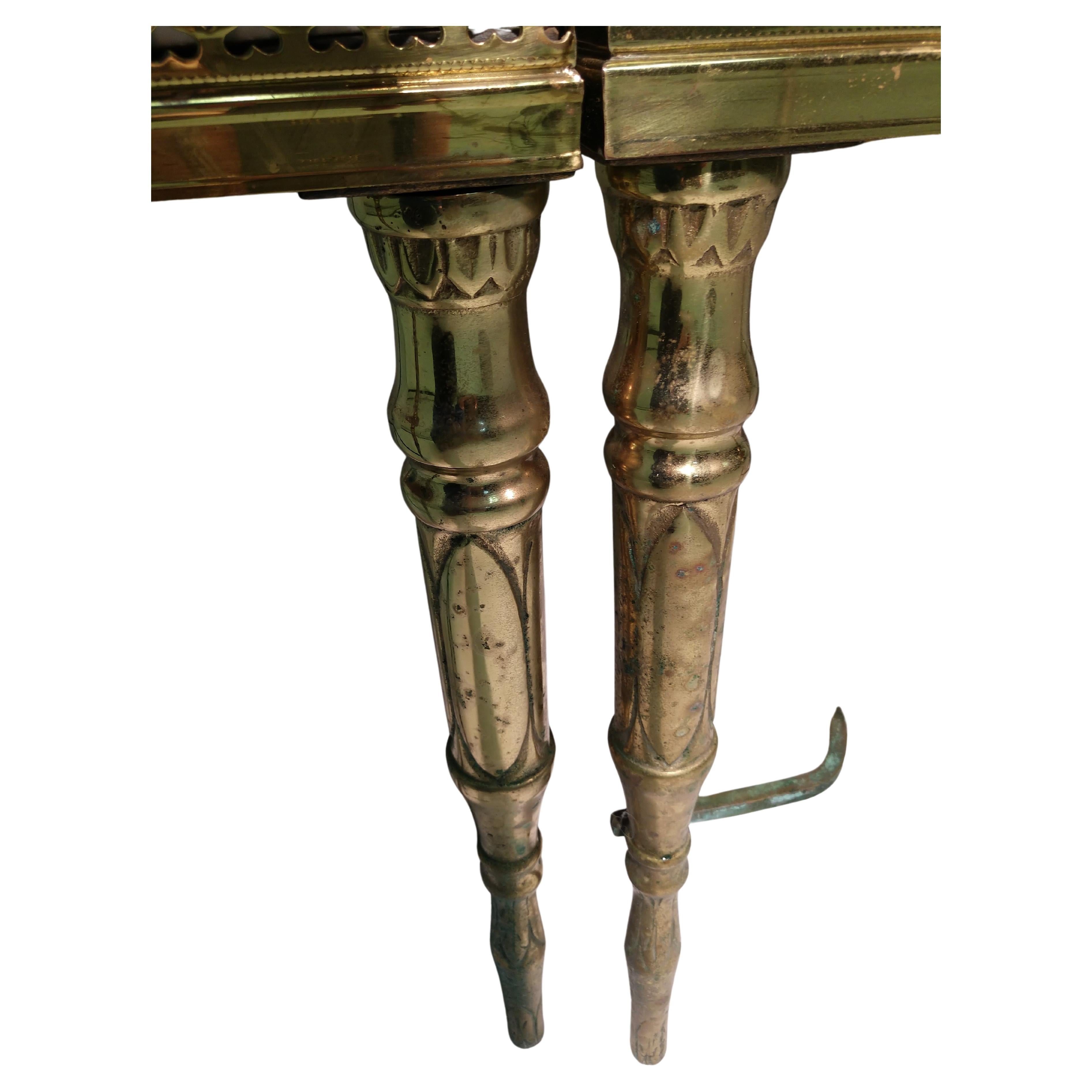 Italian Three Piece Marble W/Brass Base French Neoclassical Cocktail Table For Sale