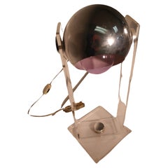 Mid-Century Modern Lucite with Chrome Eyeball Desk Table Lamp Robert Sonneman