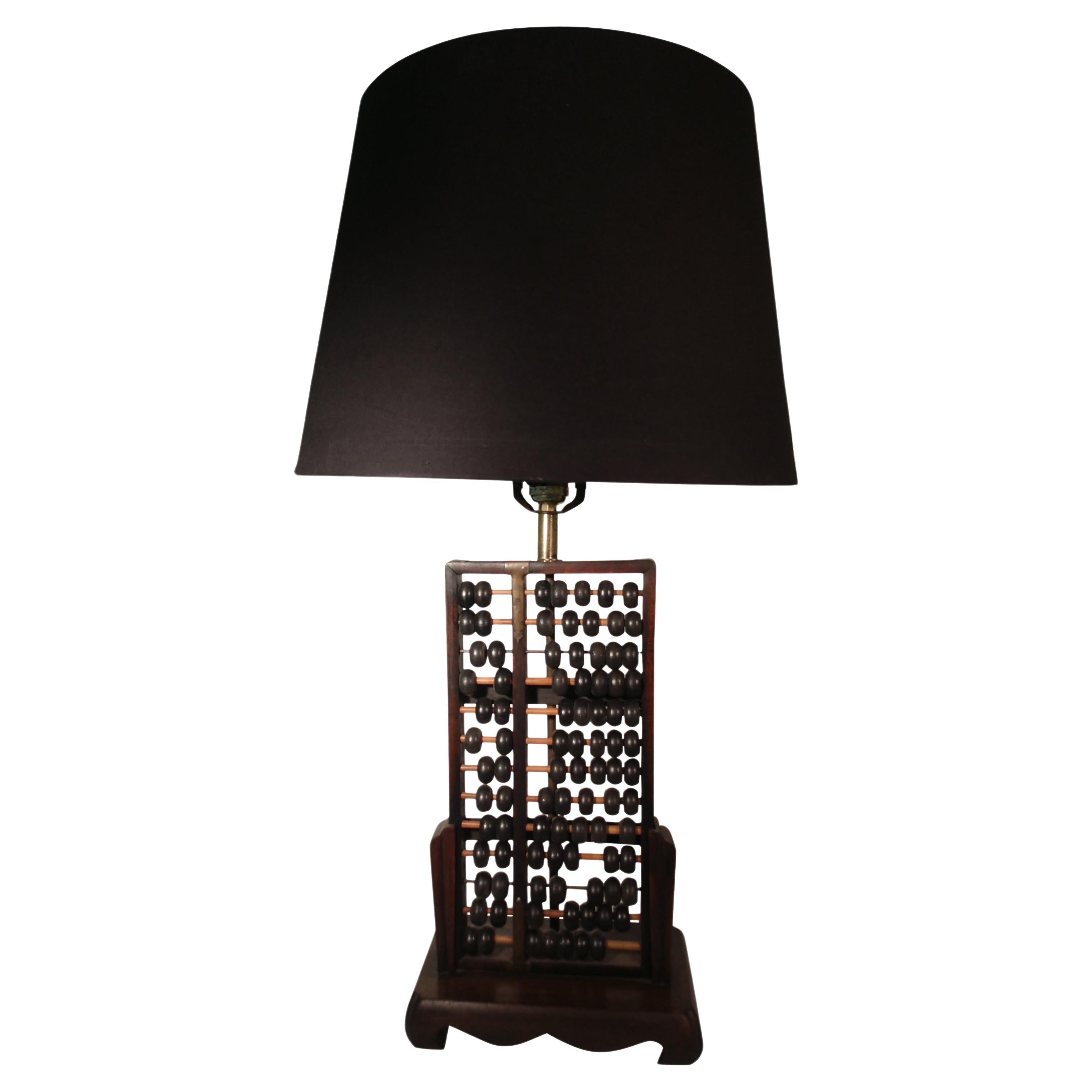 Mid Century Modern Chinese Abacus Table Lamp, circa 1960 For Sale