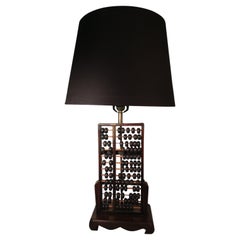 Used Mid Century Modern Chinese Abacus Table Lamp, circa 1960