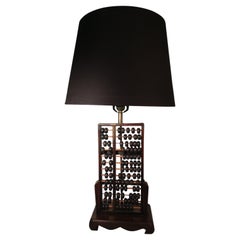 Retro Mid Century Modern Chinese Abacus Table Lamp, circa 1960