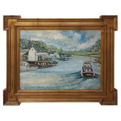Mid Century Impressionist Oil on Board "Lynn Haven" by J Winston Lawler
