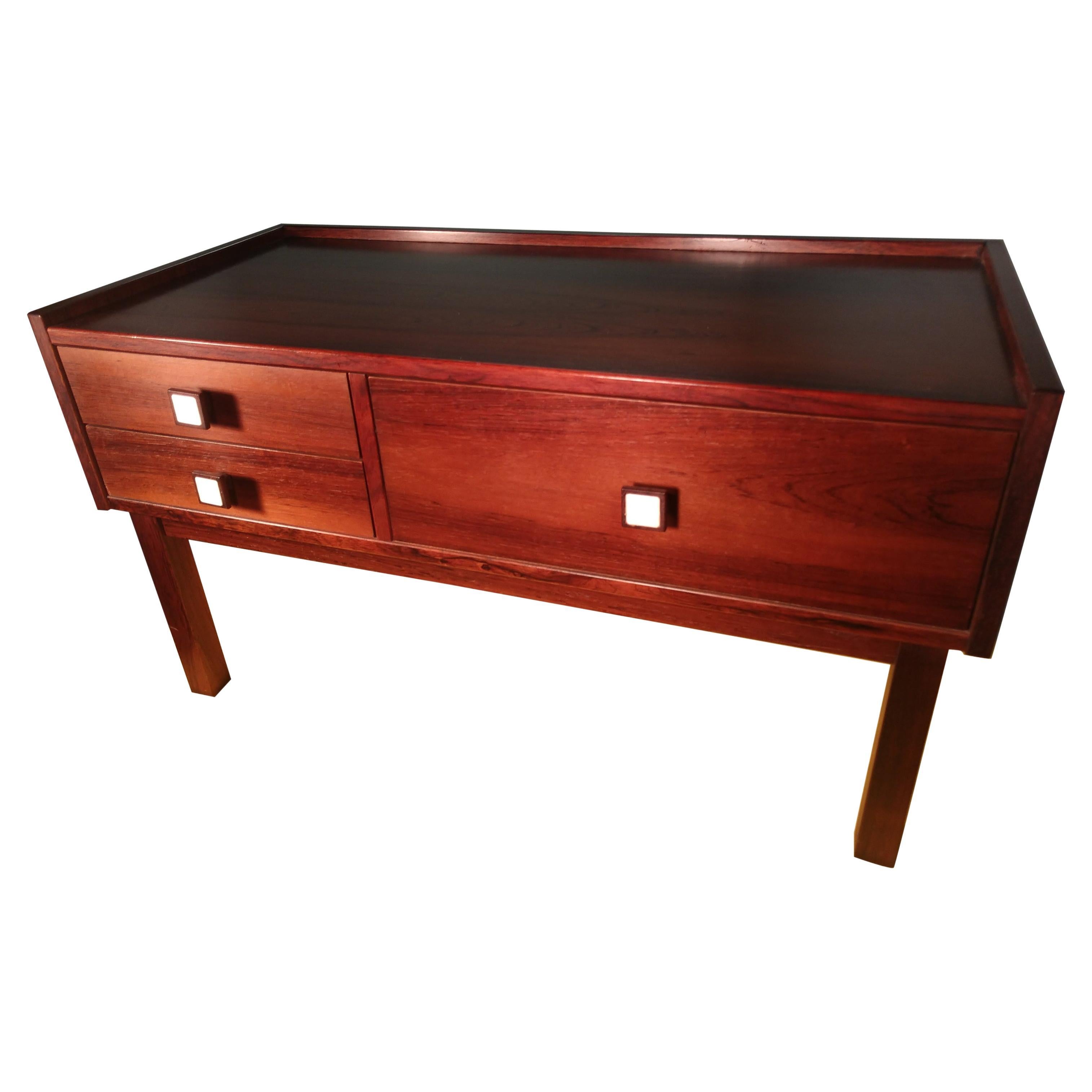 Mid-Century Modern Danish Rosewood Three-Drawer Side End Table For Sale