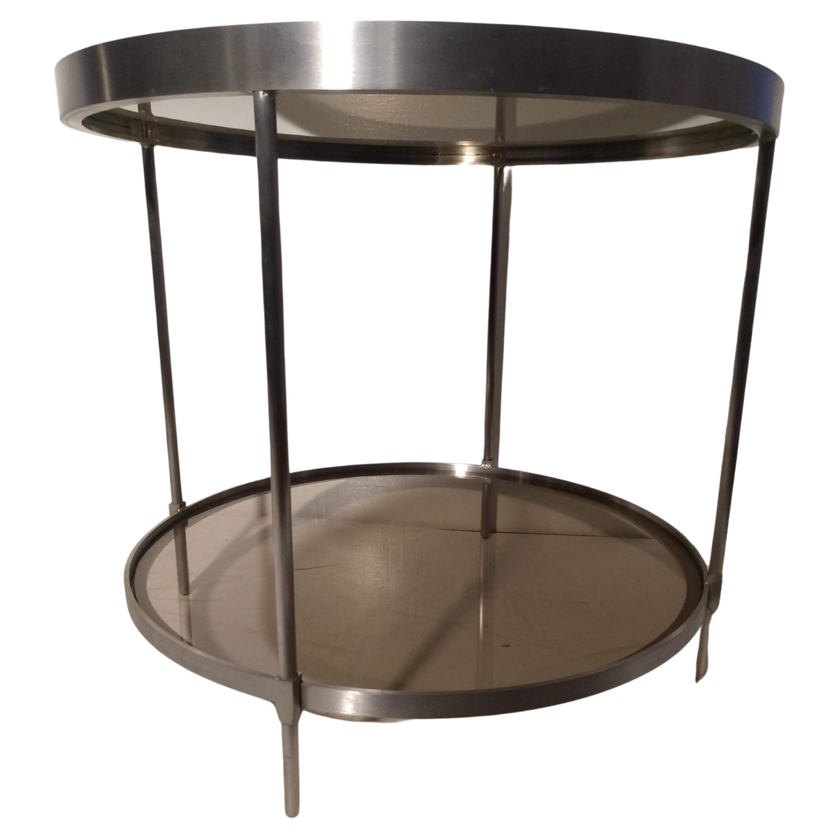 smoked glass side tables