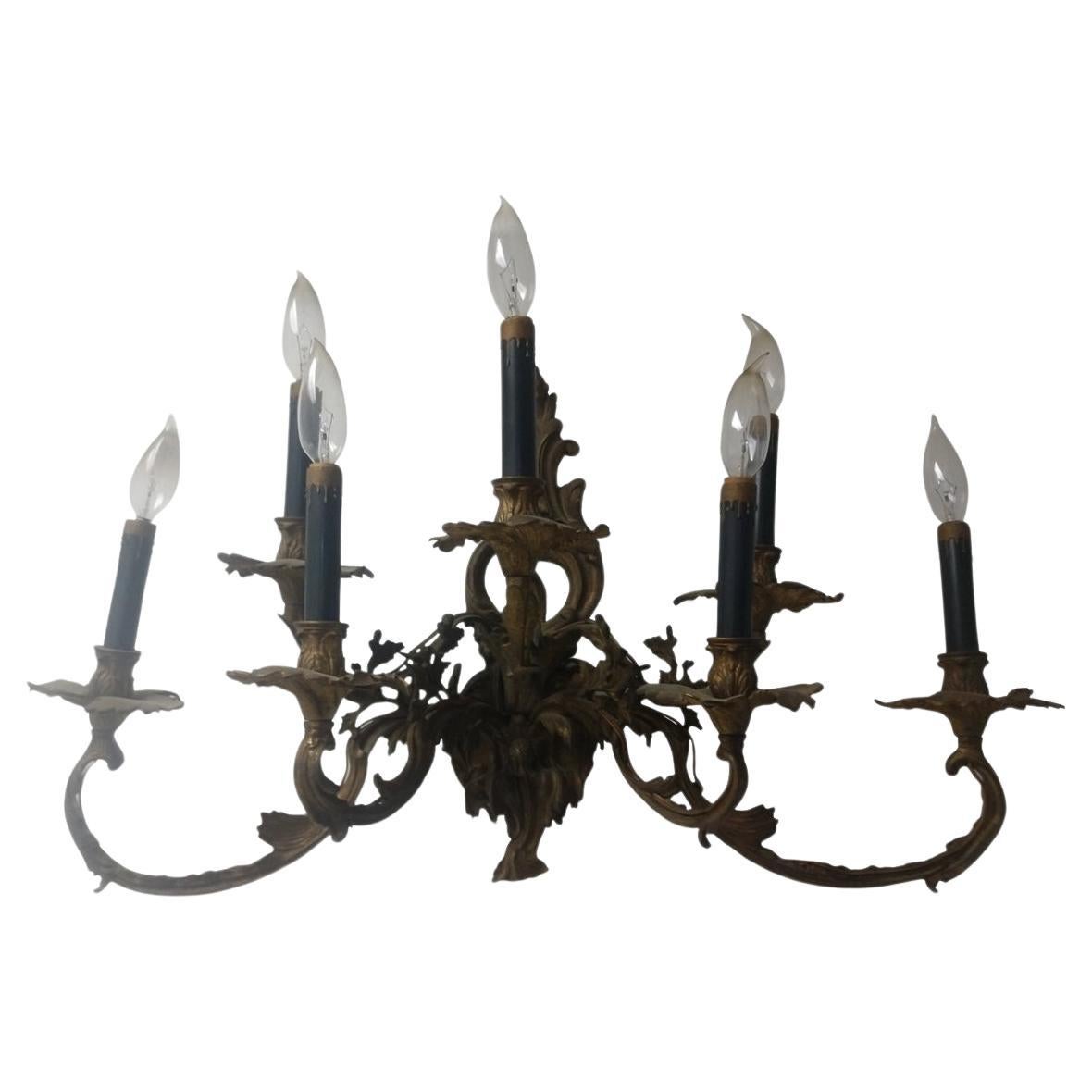 French Large Bronze Louis XIV Style Wall Sconce For Sale