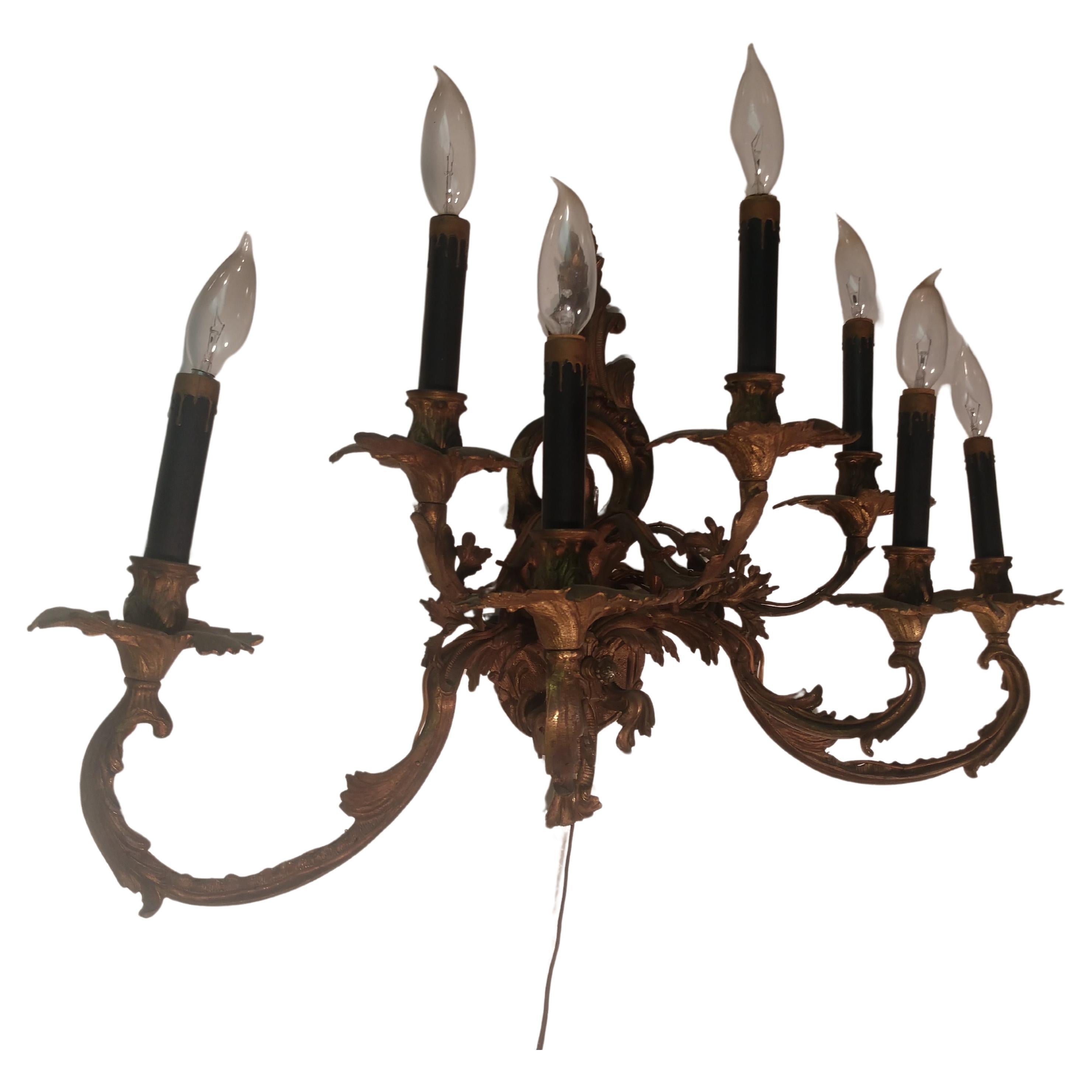 Large Bronze Louis XIV Style Wall Sconce For Sale