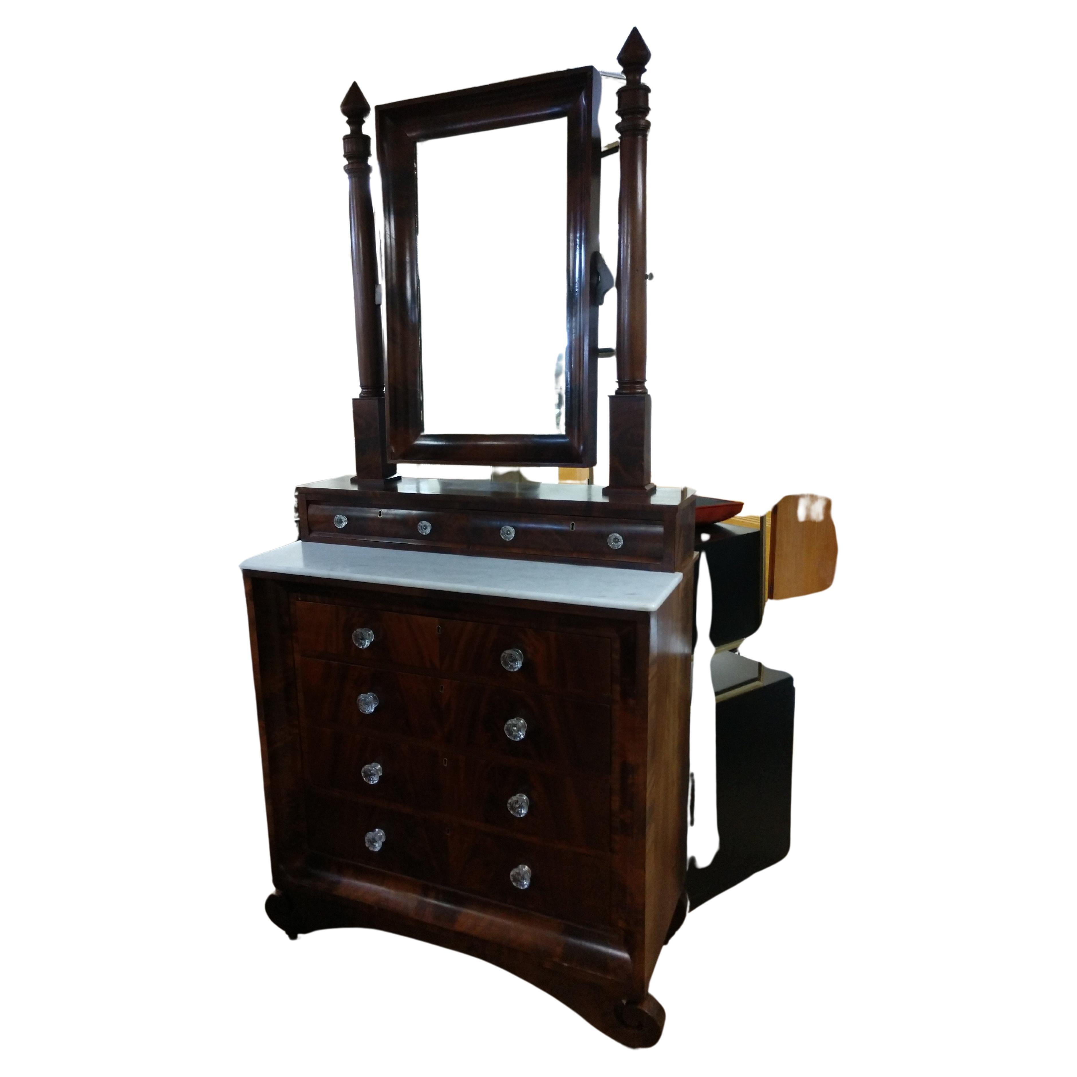 antique empire dresser with mirror