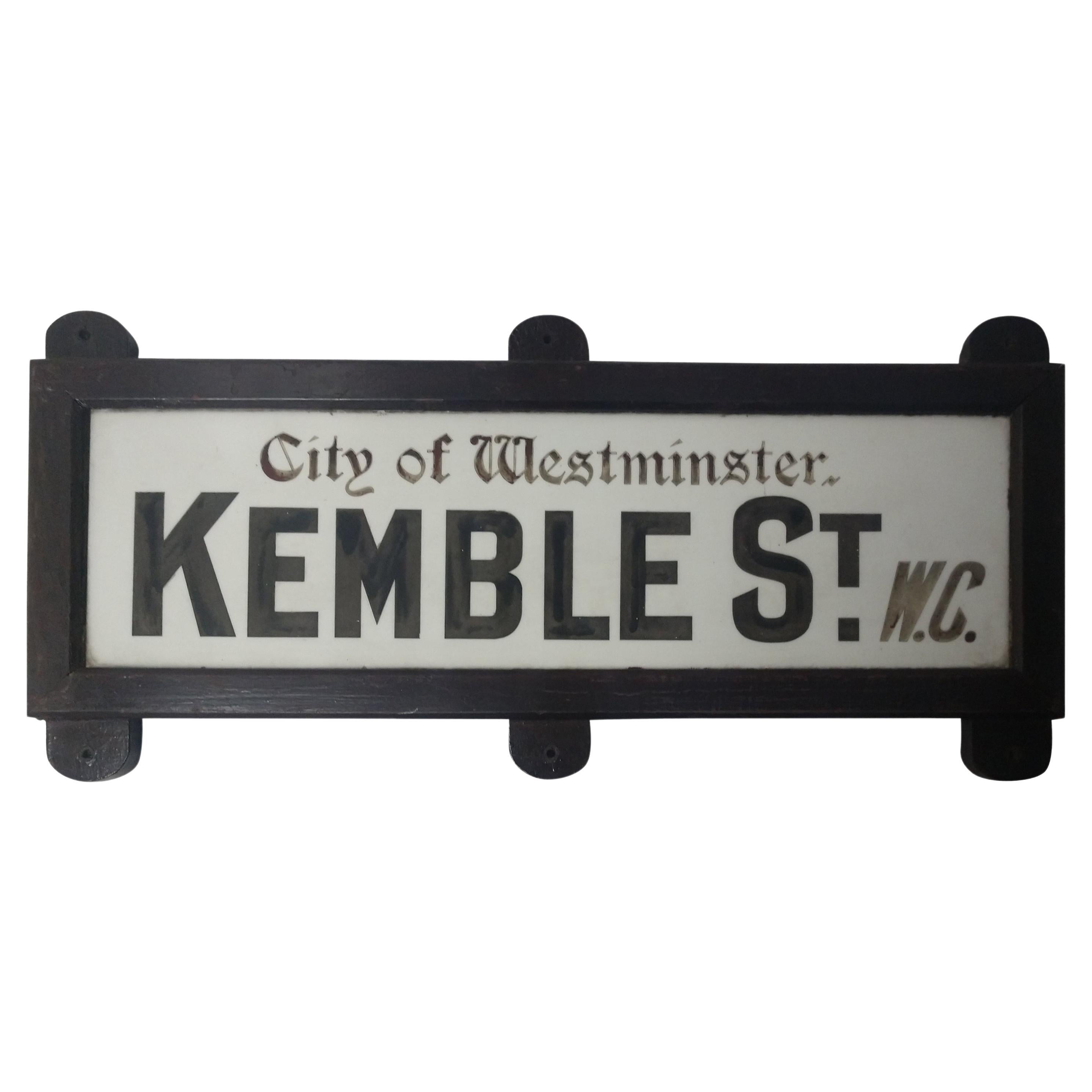 Late 19th Century Milk Glass London England Street Sign For Sale