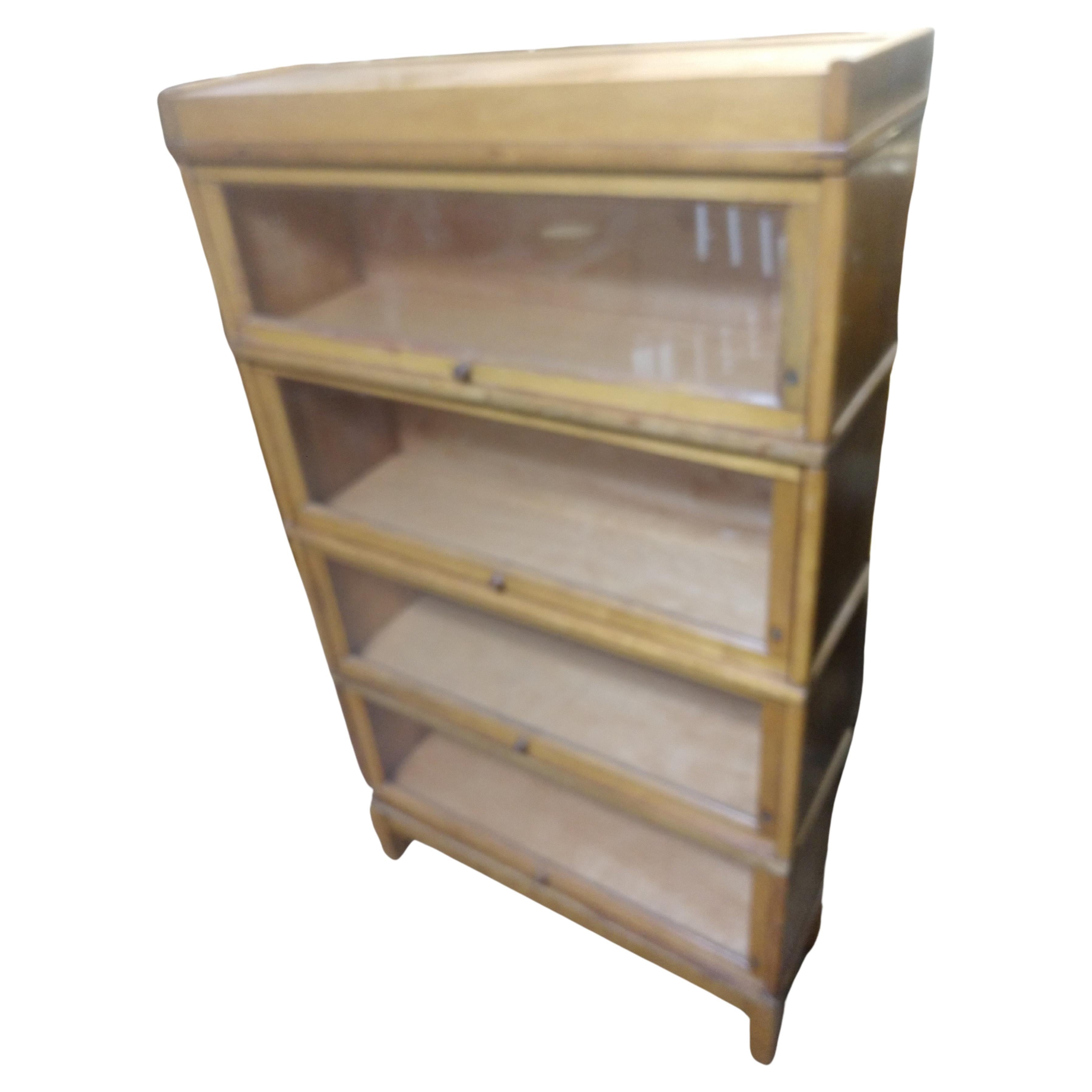 Maple Six Section Stacking Barrister Bookcase