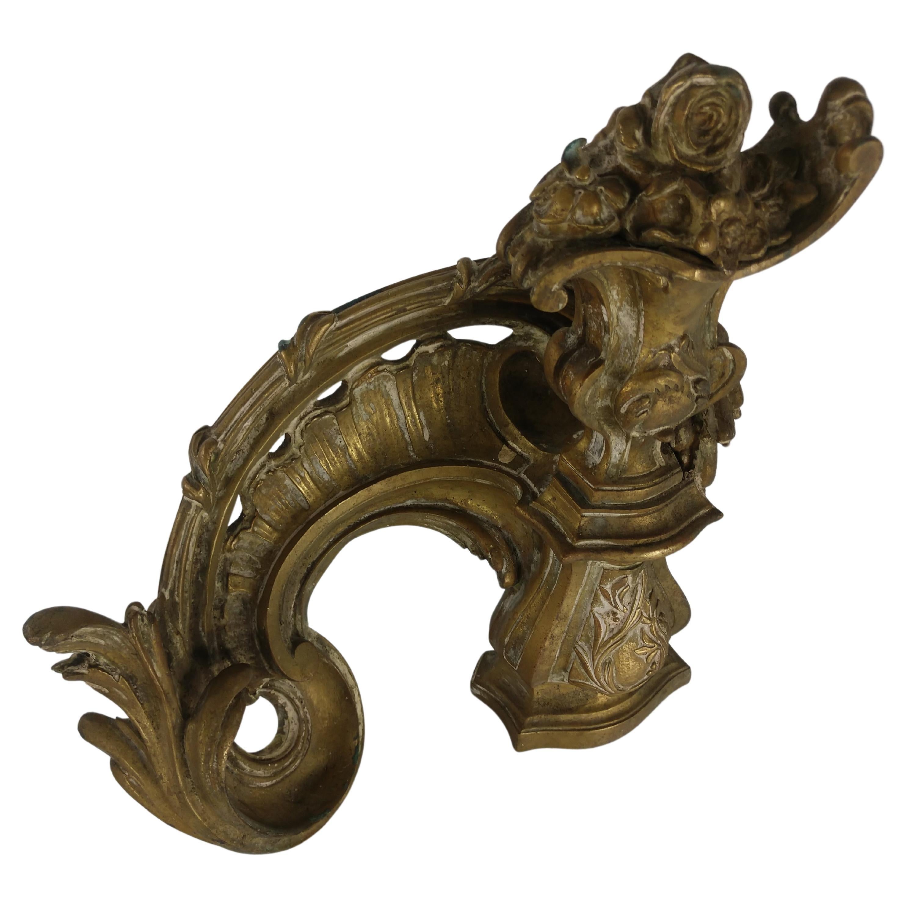 Baroque Revival Pair of Antique Bronze French Chenets, c1880 For Sale