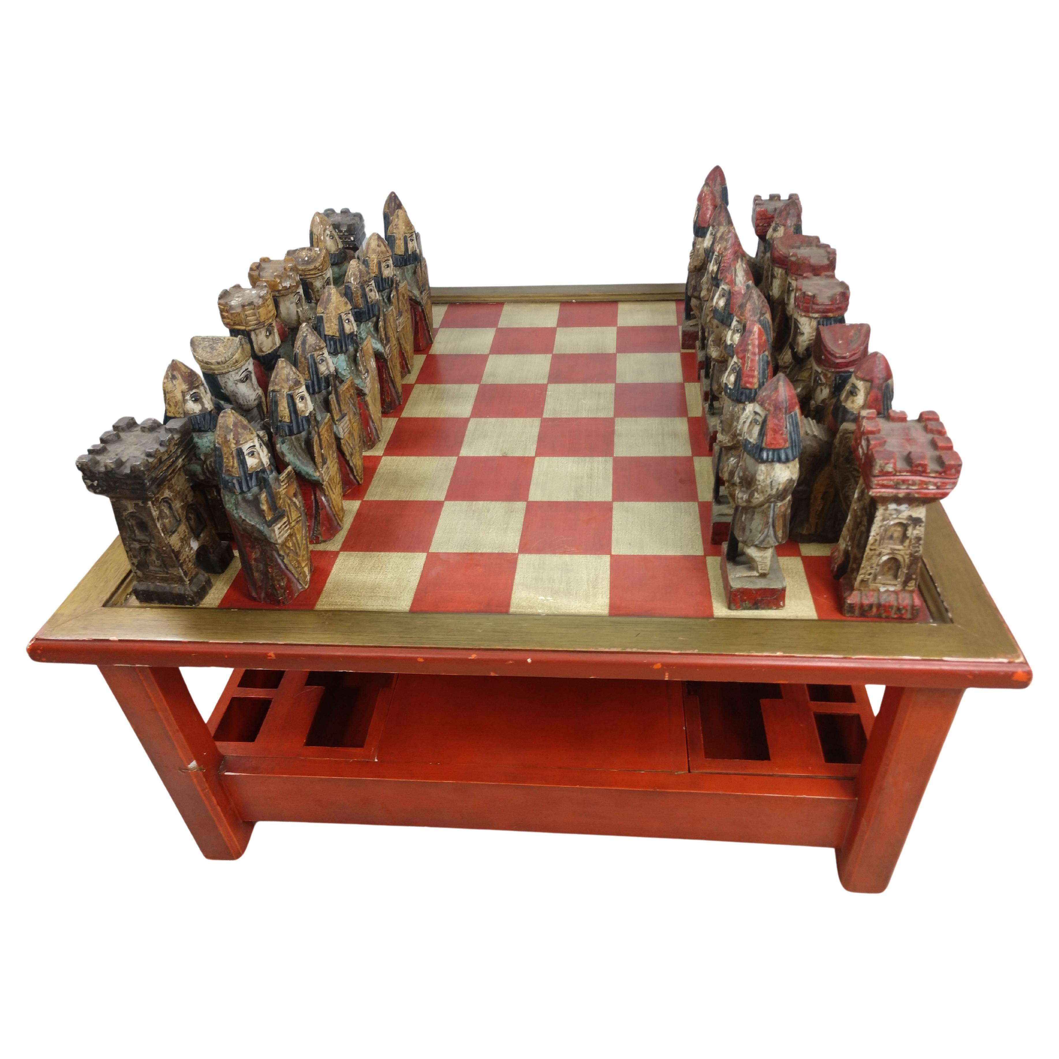 mid century chess table
