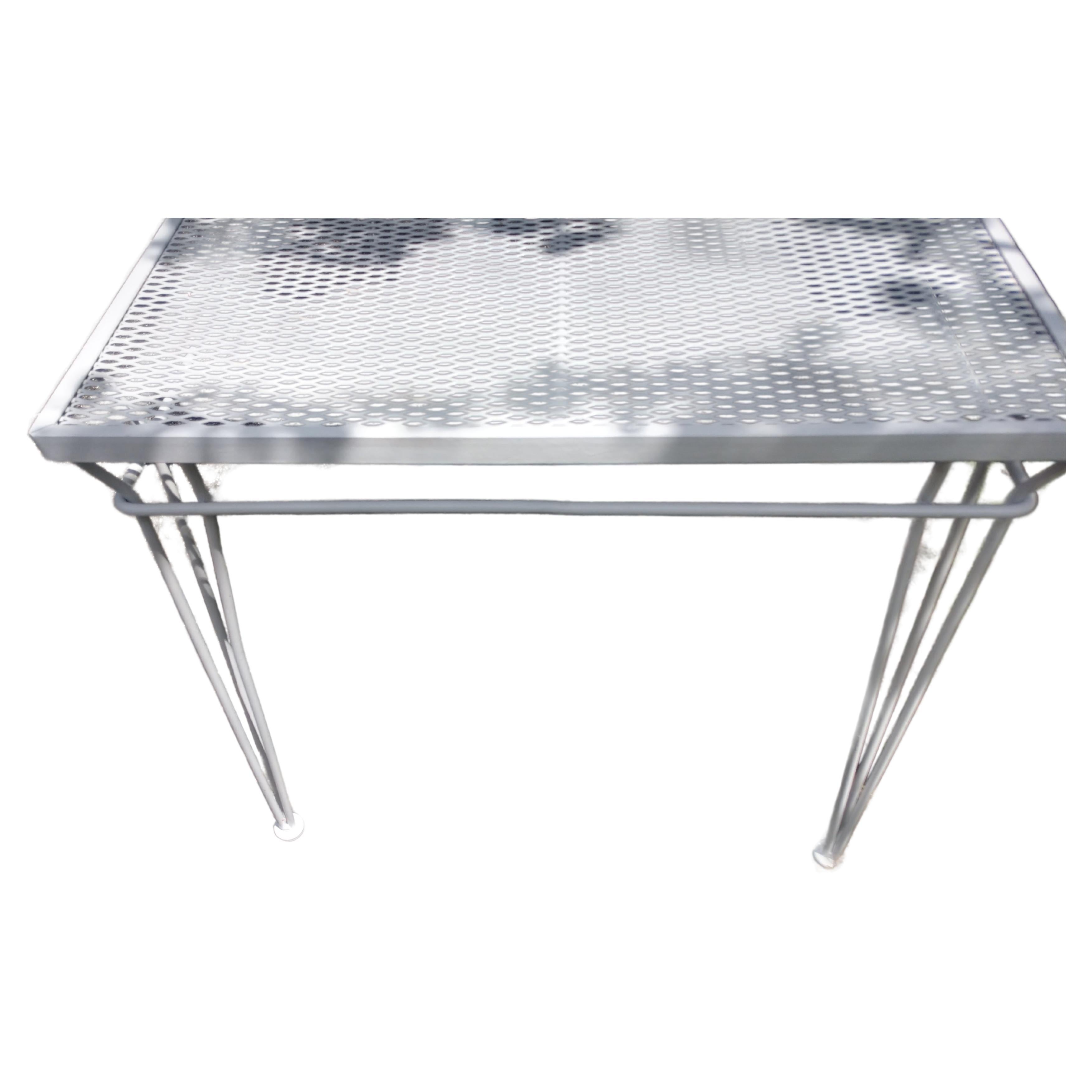 American Mid-Century Modern Rectangular Mesh Top Outdoor Dining Table by John Salterini For Sale
