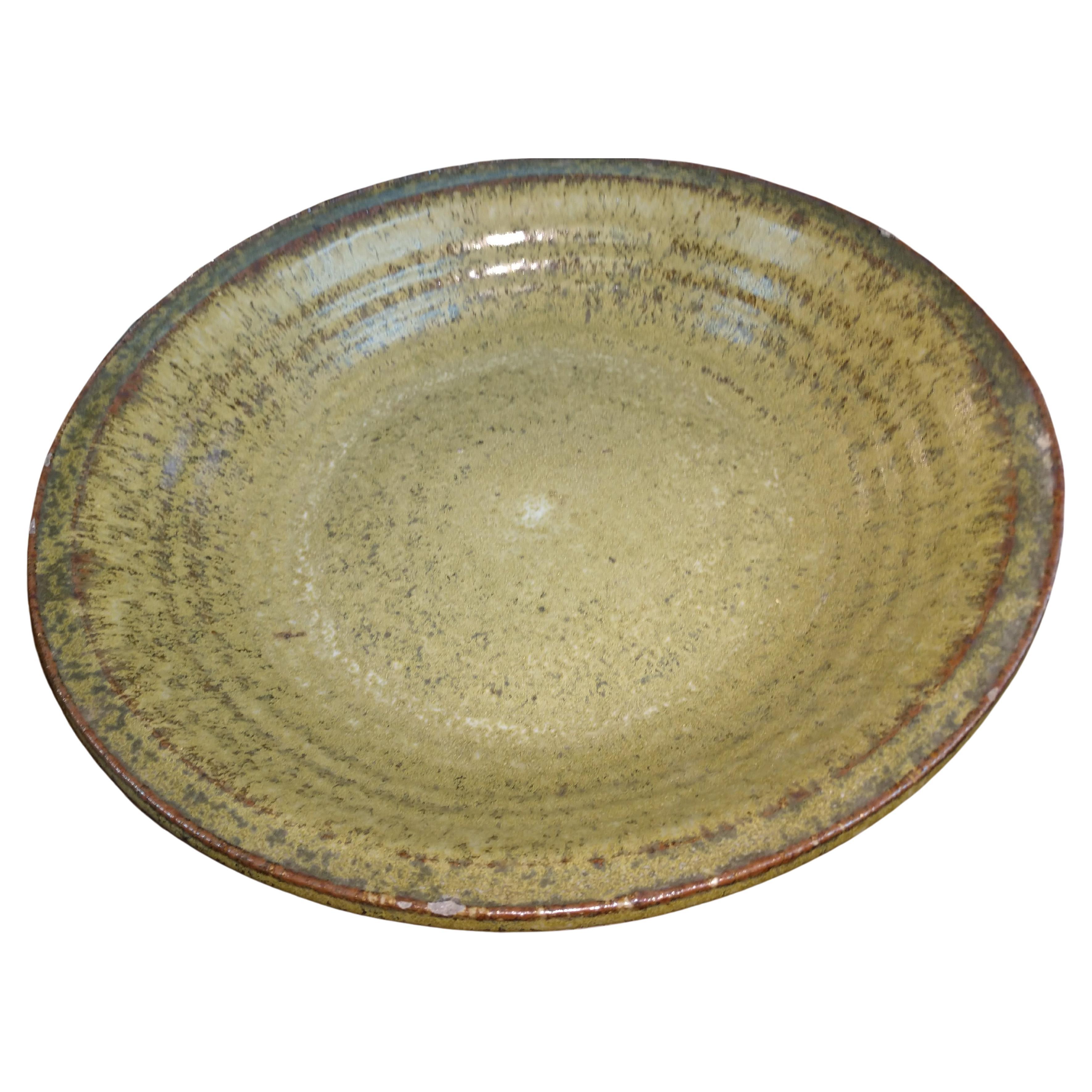 Large Mid Century Charger Bowl Handcrafted by Herbert Sargent For Sale