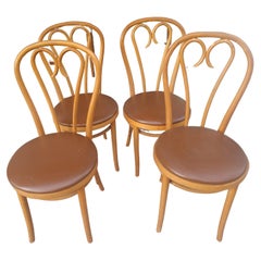 Vintage Set of Four Thonet Bentwood Cafe Dining Chairs Romania