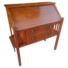 Antique Mission Oak Arts & Crafts Slant Front Desk, C1915