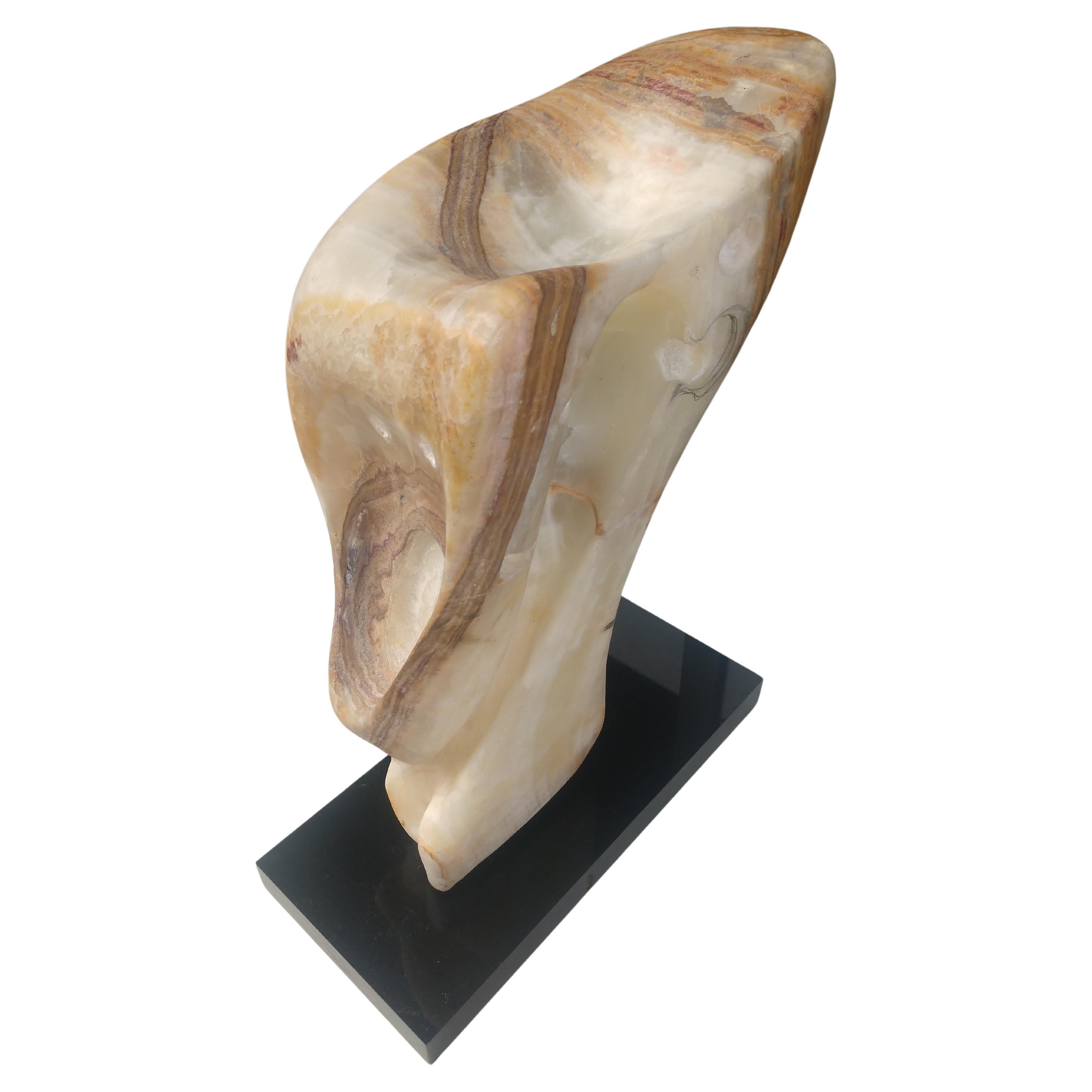 Abstract Carved Stone by Outsider Artist Louise Abrams
