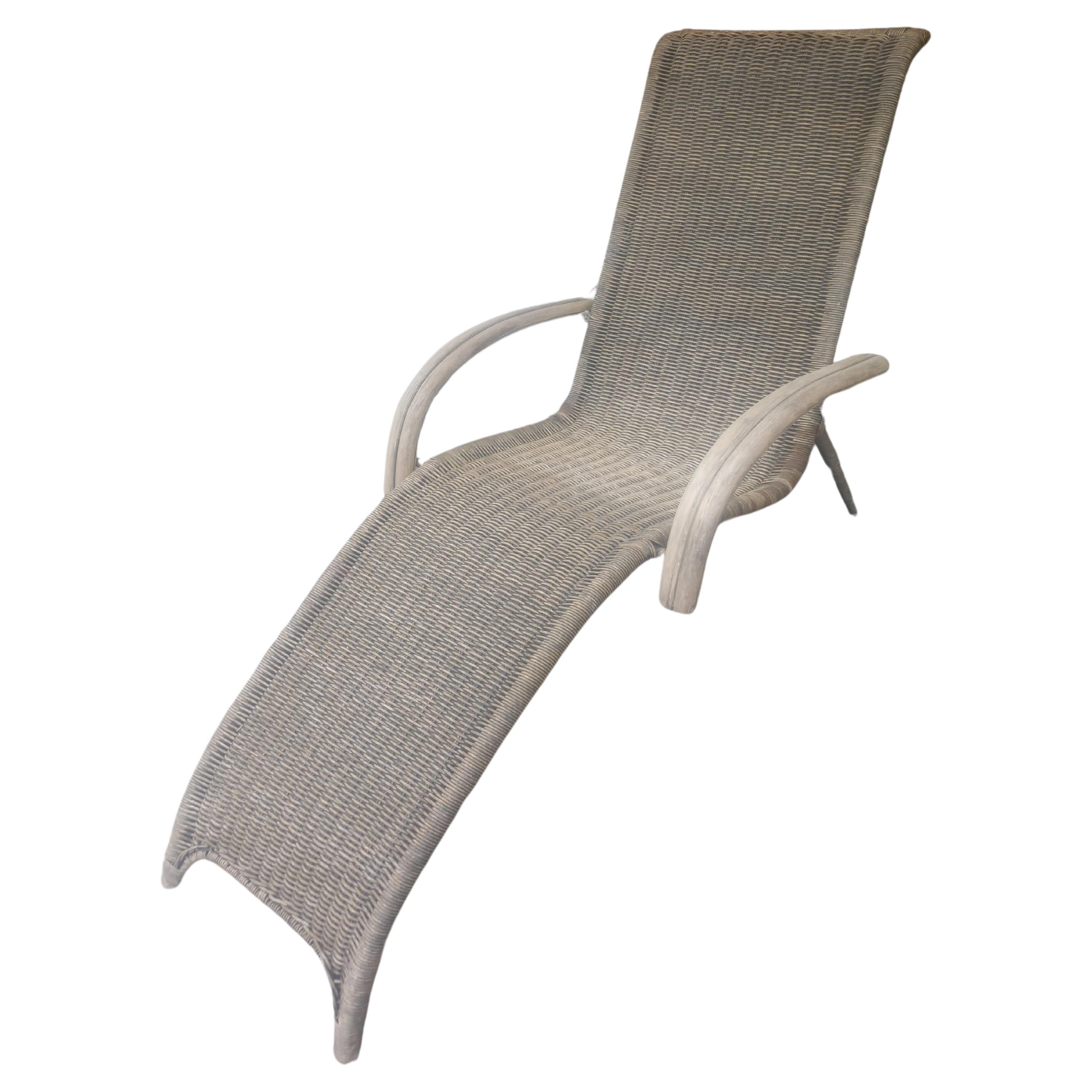 Mid-Century Modern Sculptural Rattan Lounge Chair For Sale