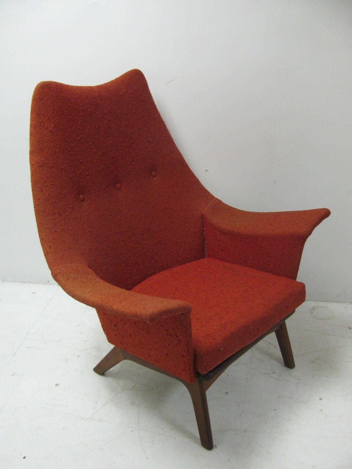 Stained Mid-Century Modern Wing Chair by Adrian Pearsall For Sale