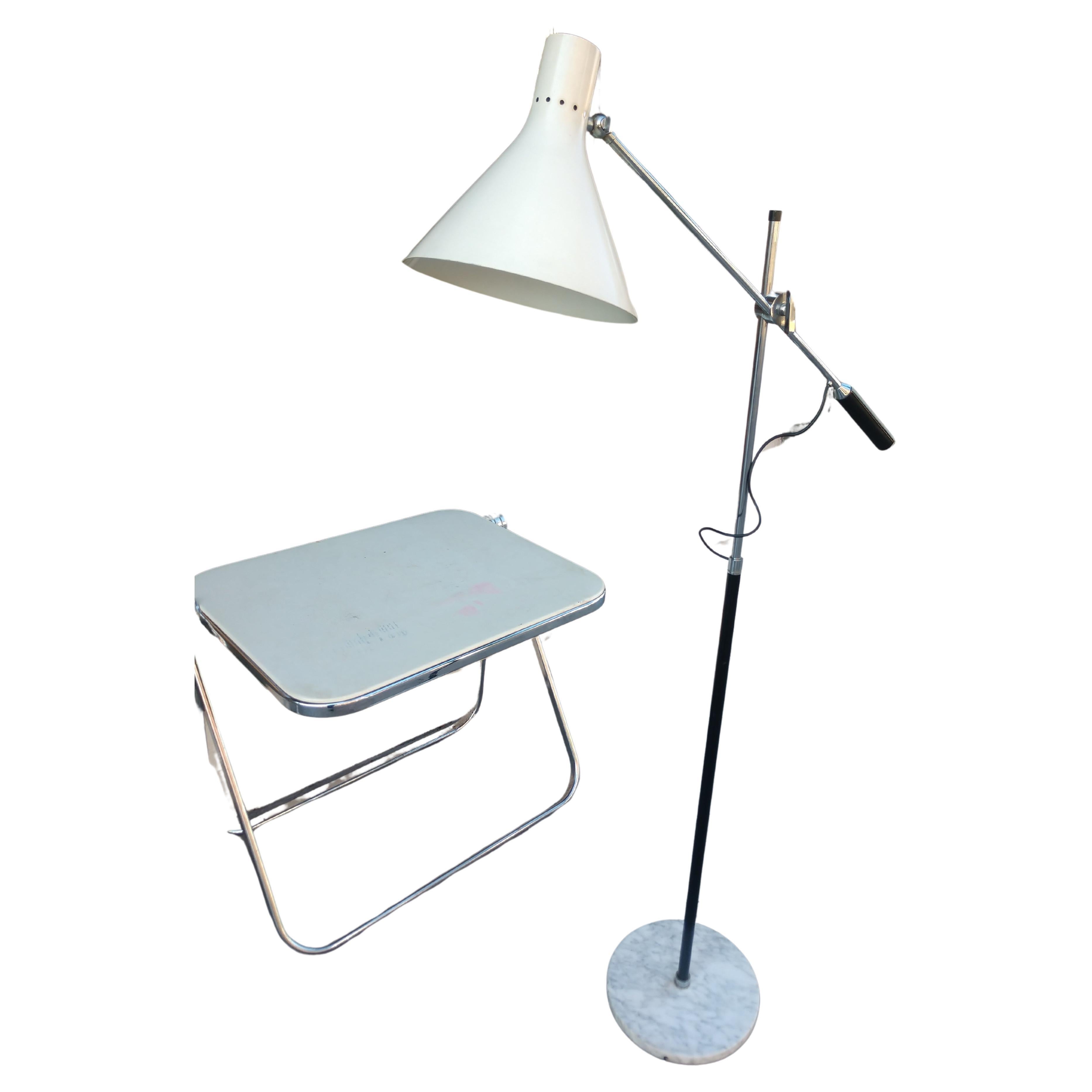 Painted Mid Century Modern Adjustable Floor Lamp Arredoluce Italy For Sale