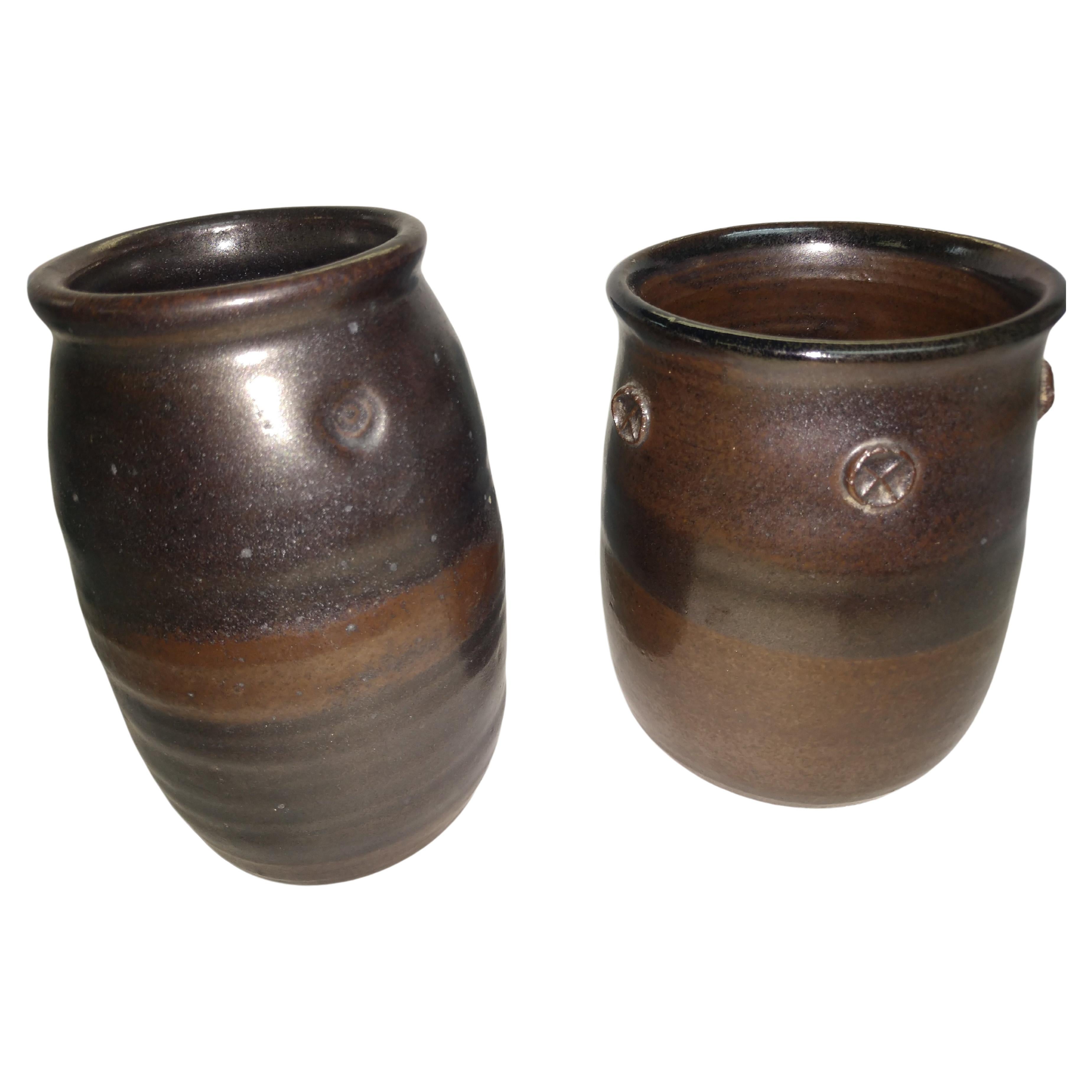 Arts & Crafts Hand Thrown Pots & Vases by Herbert Sargent writer producer potter For Sale