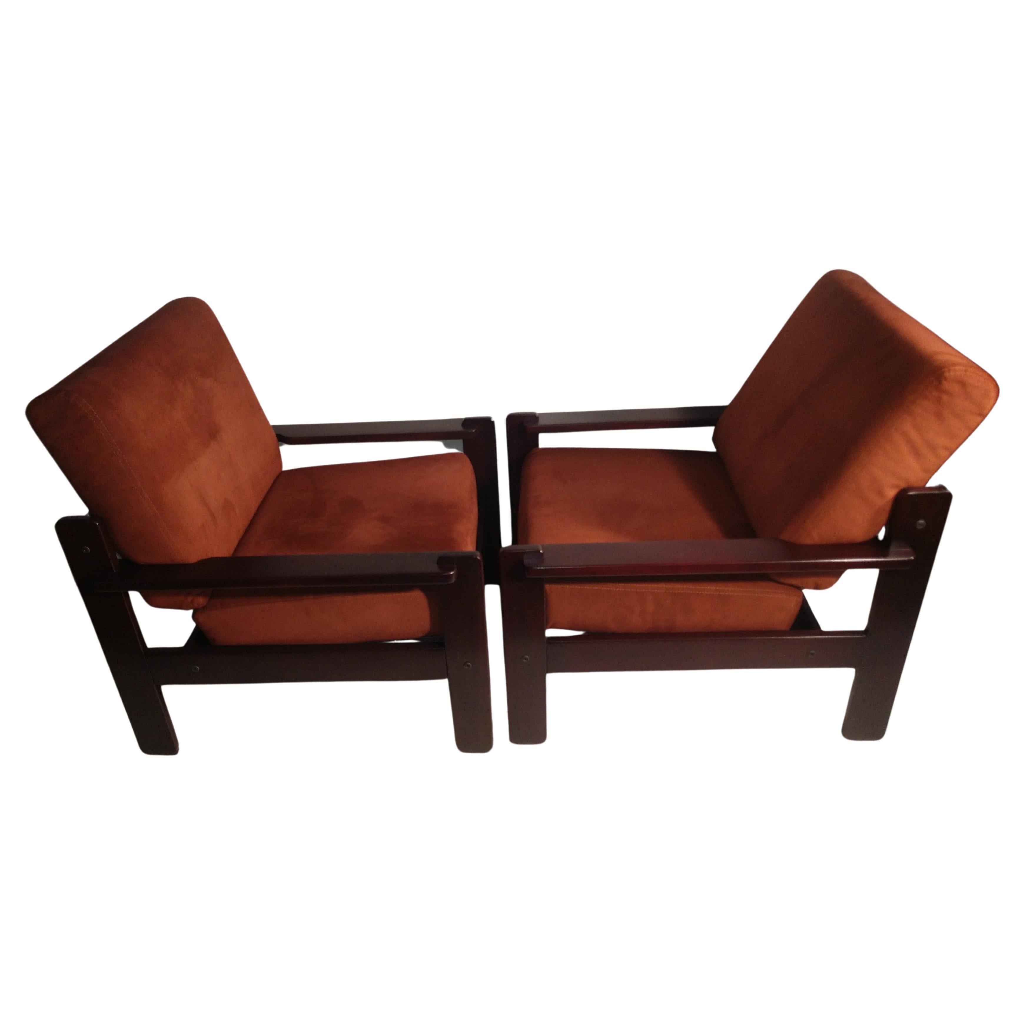 Pair of Mid-Century Modern Lounge Chairs in the Manner of Percival Lafer For Sale