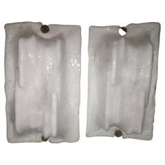 Vintage Mid Century Modern Sculptural Wall Sconces by Venini