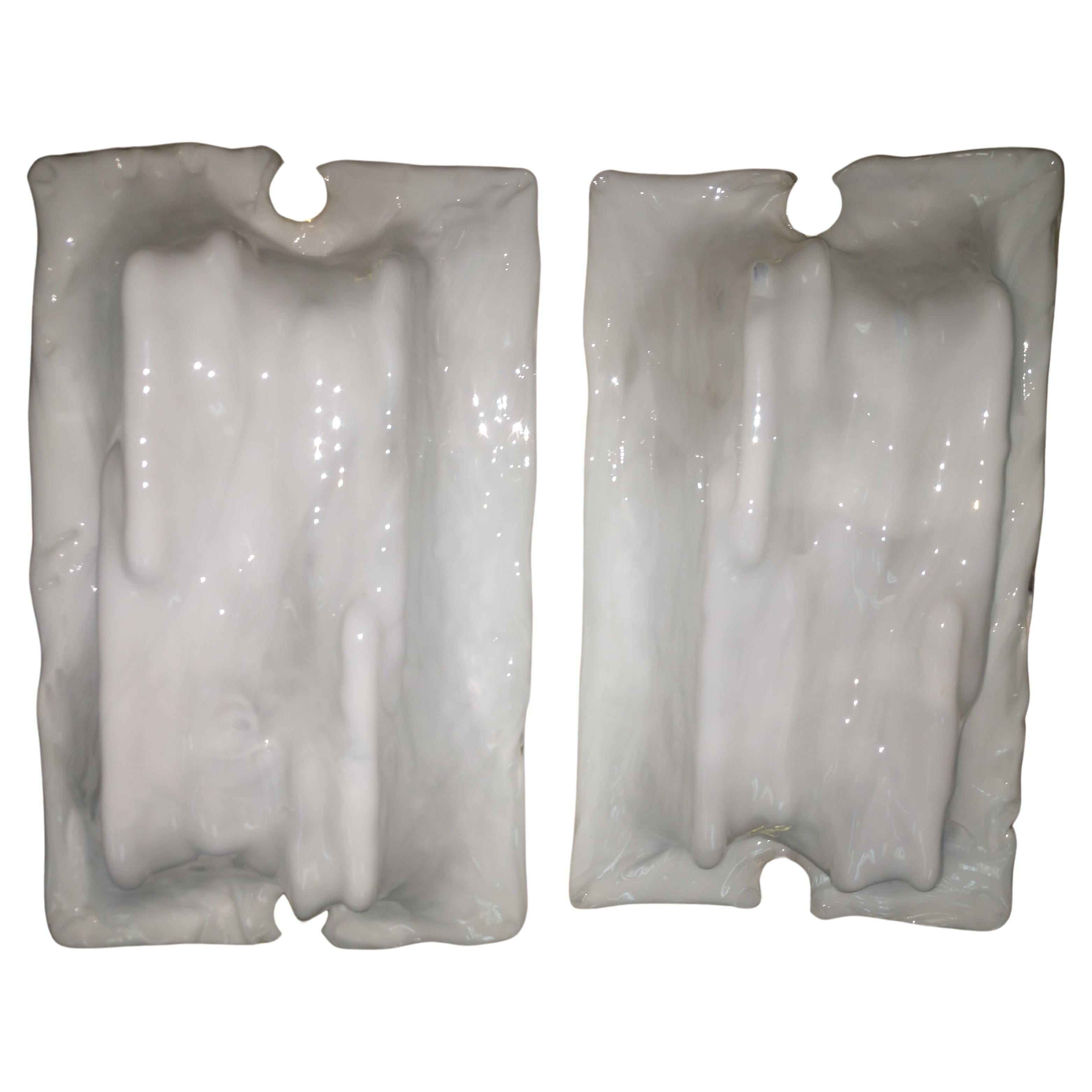 Italian Mid Century Modern Sculptural Wall Sconces by Venini For Sale