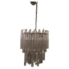 Retro Mid Century Modern Venini Murano Glass Prism Chandelier