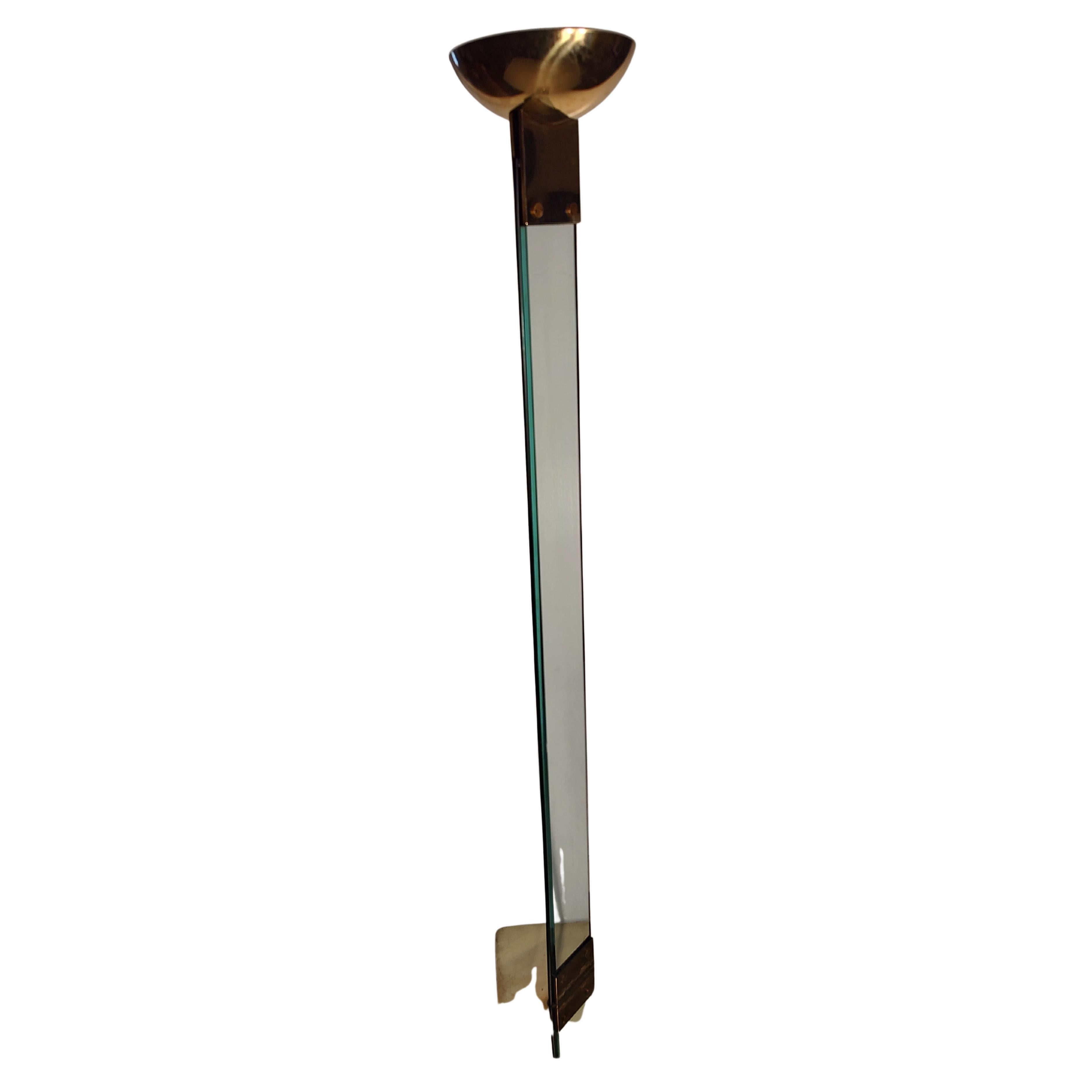 Post-Modern Mid-Century Modern Architectural Glass Floor Lamp by Max Buguara For Sale