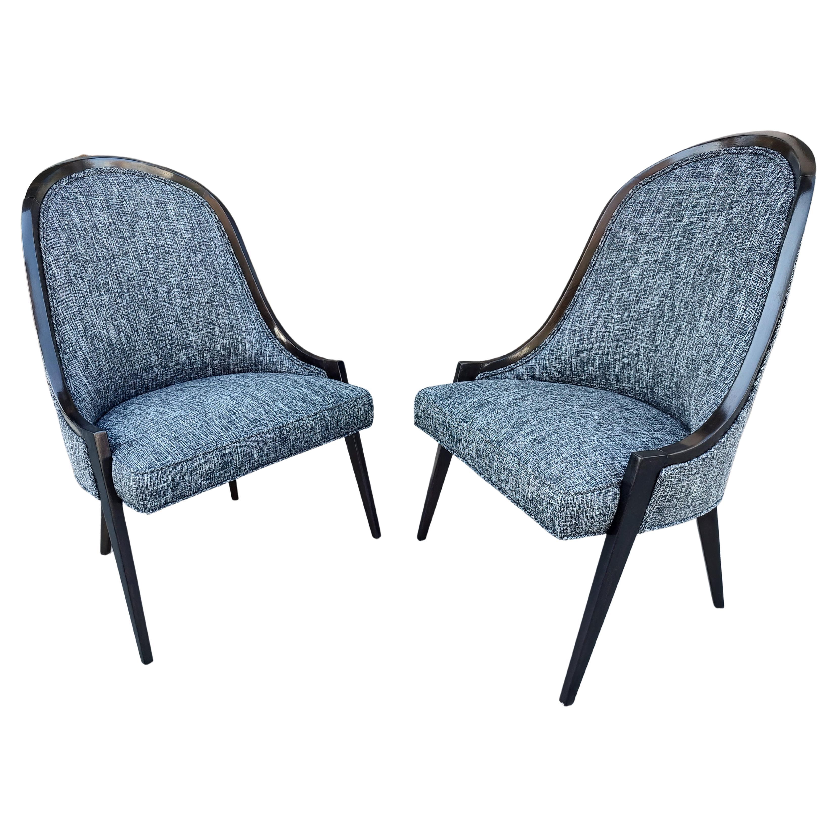 Pair of Mid-Century Modern Sculptural Gondola Chairs by Harvey Probber Restored For Sale 2