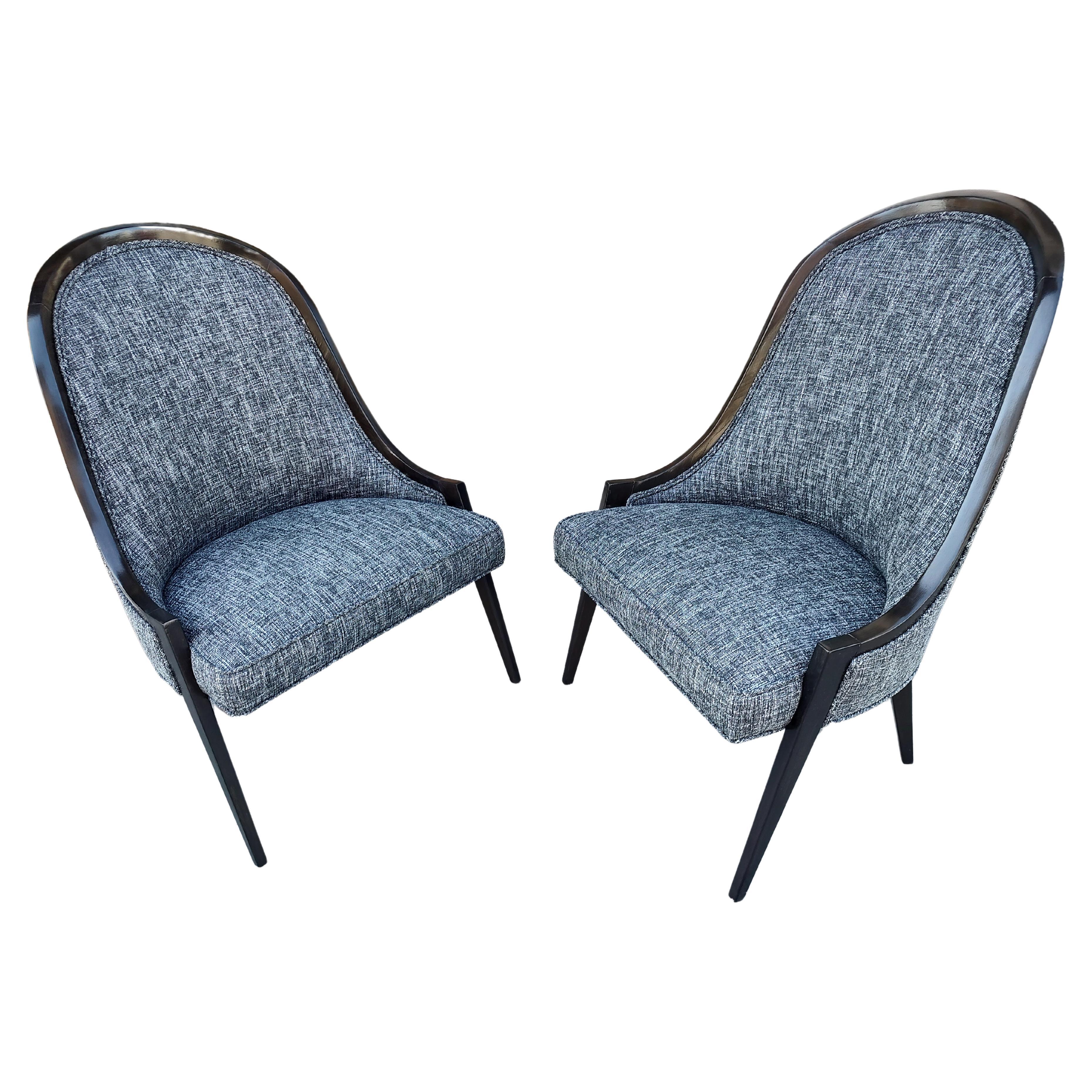 Pair of Mid-Century Modern Sculptural Gondola Chairs by Harvey Probber Restored For Sale 1