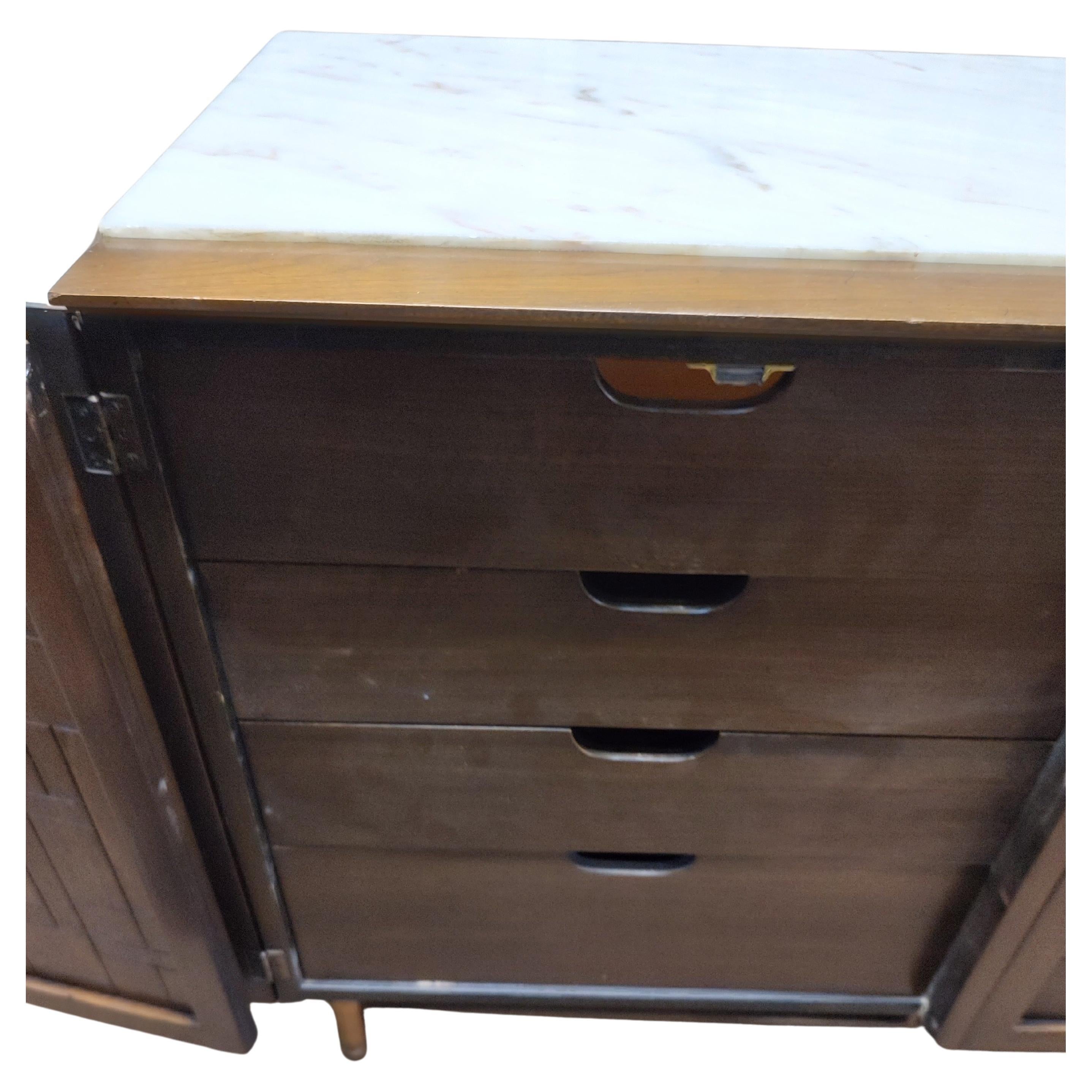 Hand-Crafted Mid-Century Modern Brutalist Credenza Dresser by Bert England for John Stuart For Sale