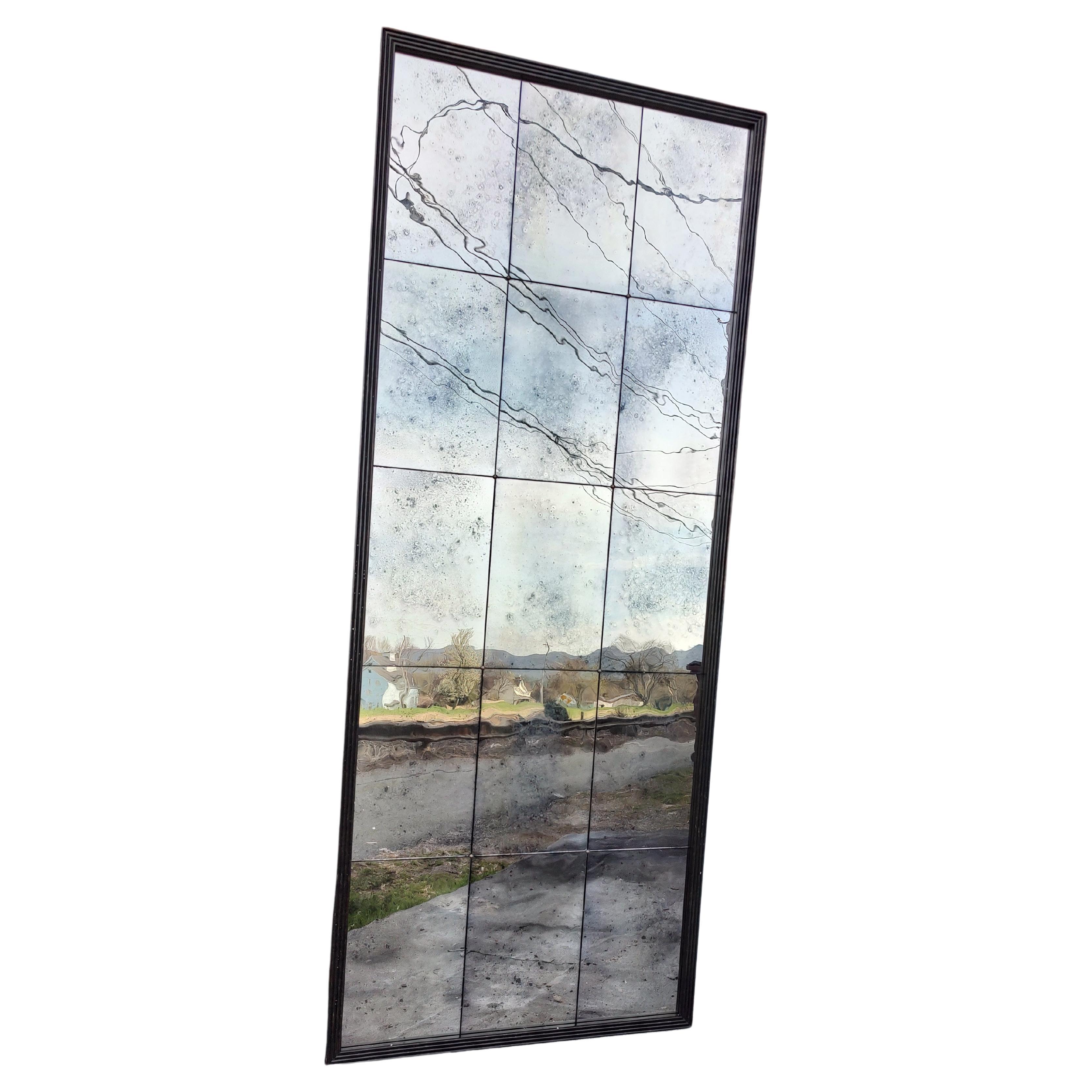 Large Paneled & Segmented Full Length Wall Mirror by Donghia