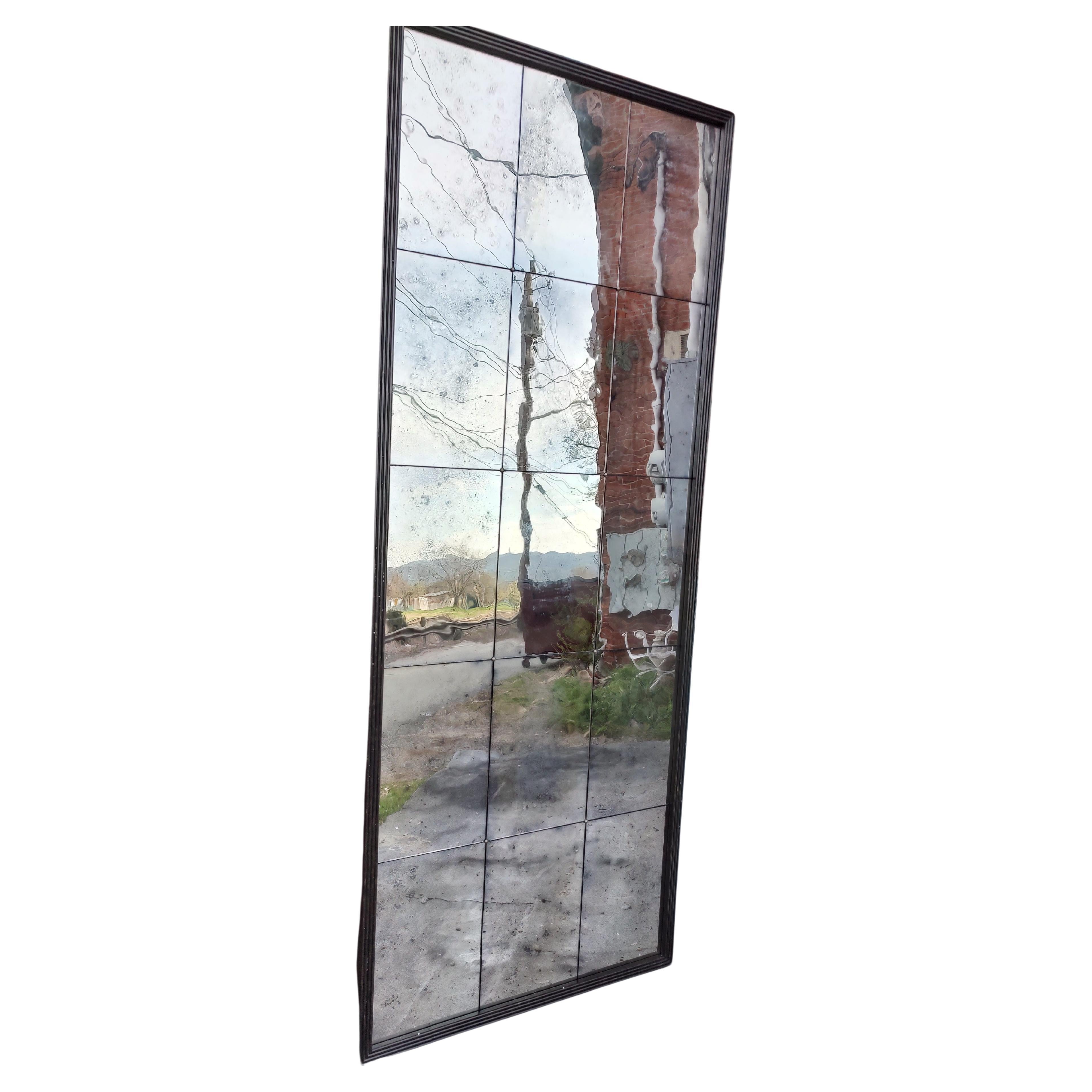 Modern Large Paneled & Segmented Full Length Wall Mirror by Donghia