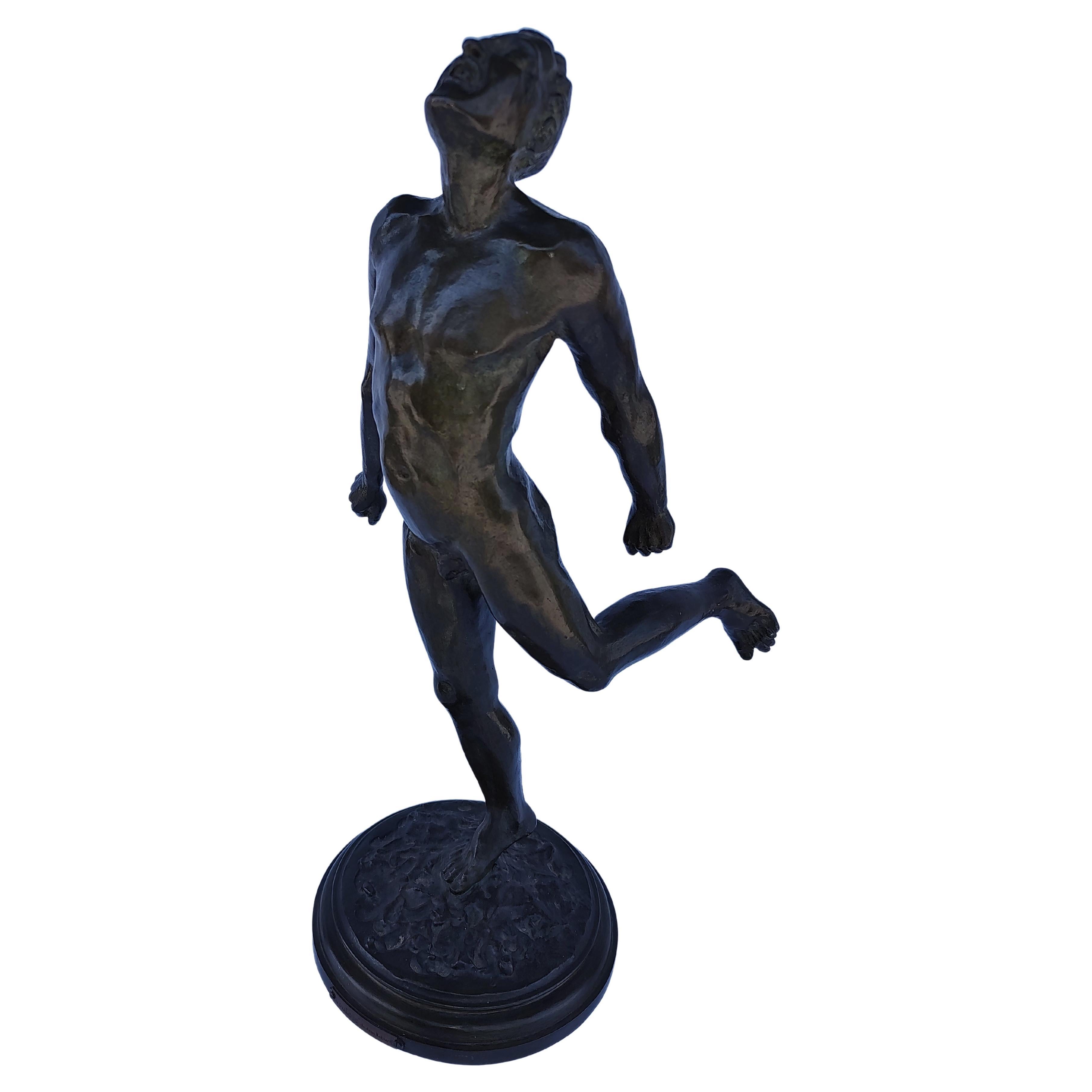 Nu masculin en bronze « Vouloir » de Jean Rabiant en vente