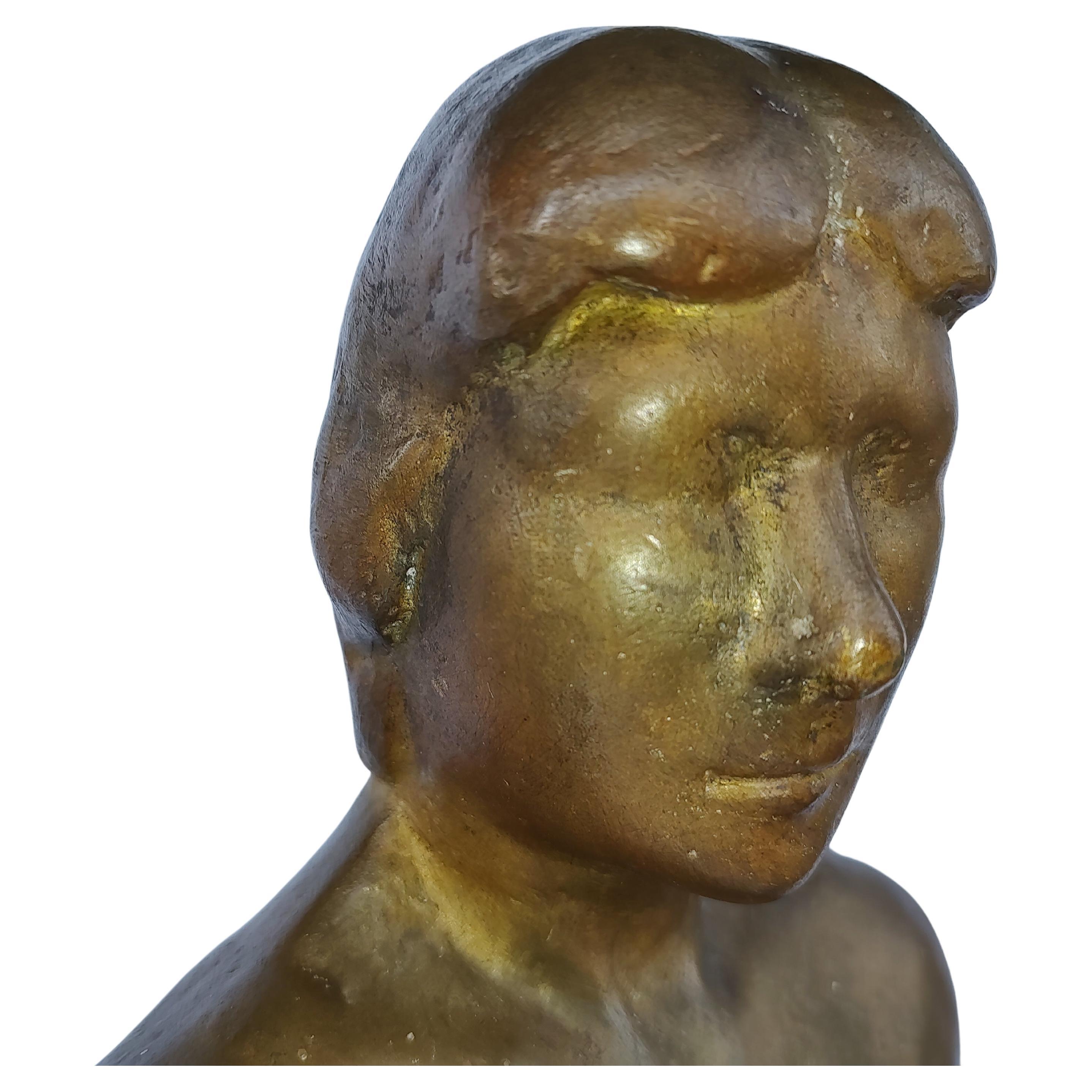 European Midcentury Bronze Sculpture of a Nude Male Foundry Guss Barth Rinteen For Sale