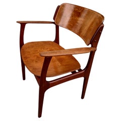 Vintage Mid Century Danish Modern Teak Dining Desk Chair by Erik Buch